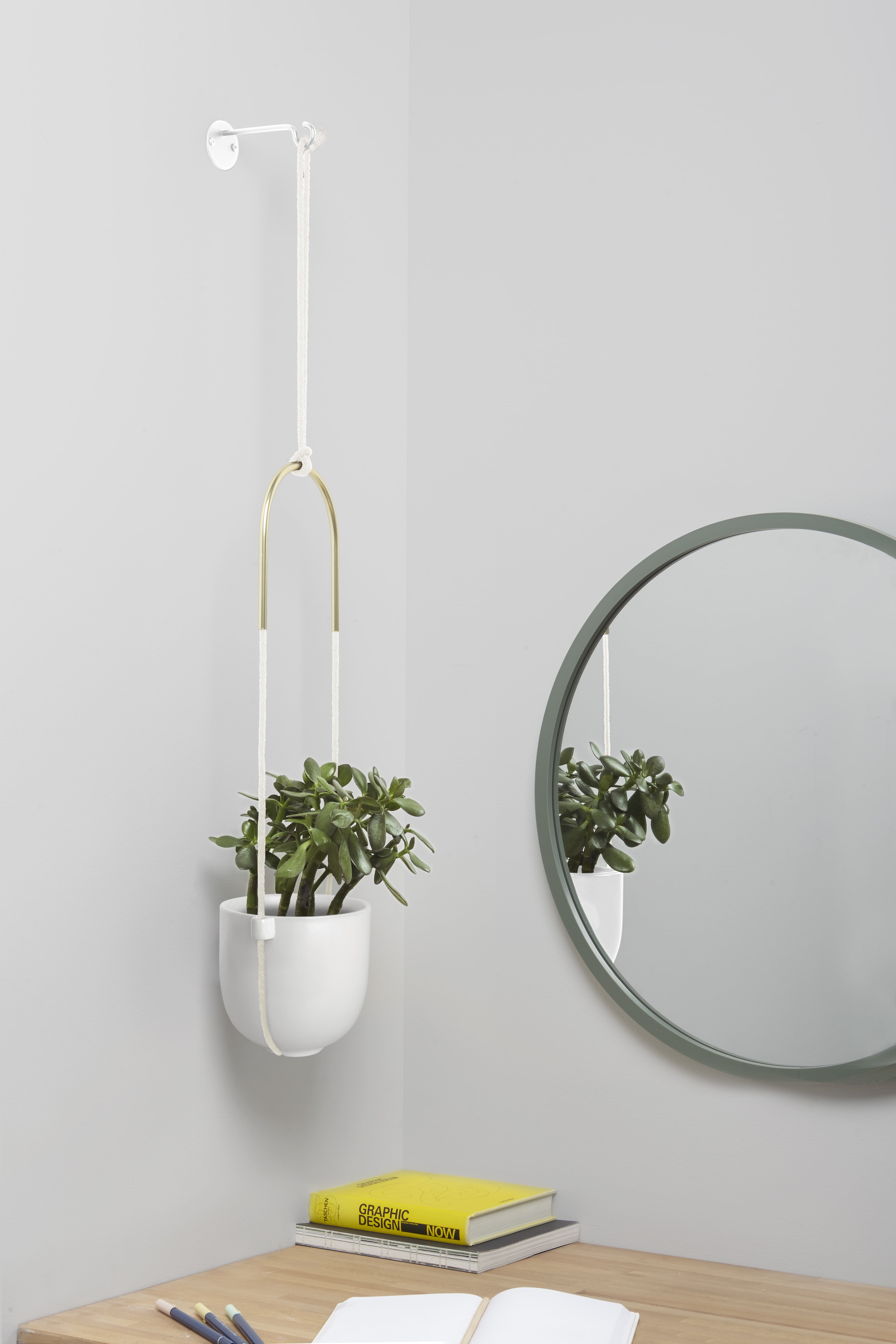 Umbra Bolo Ceramic Hanging Wall Planter White - Image 7
