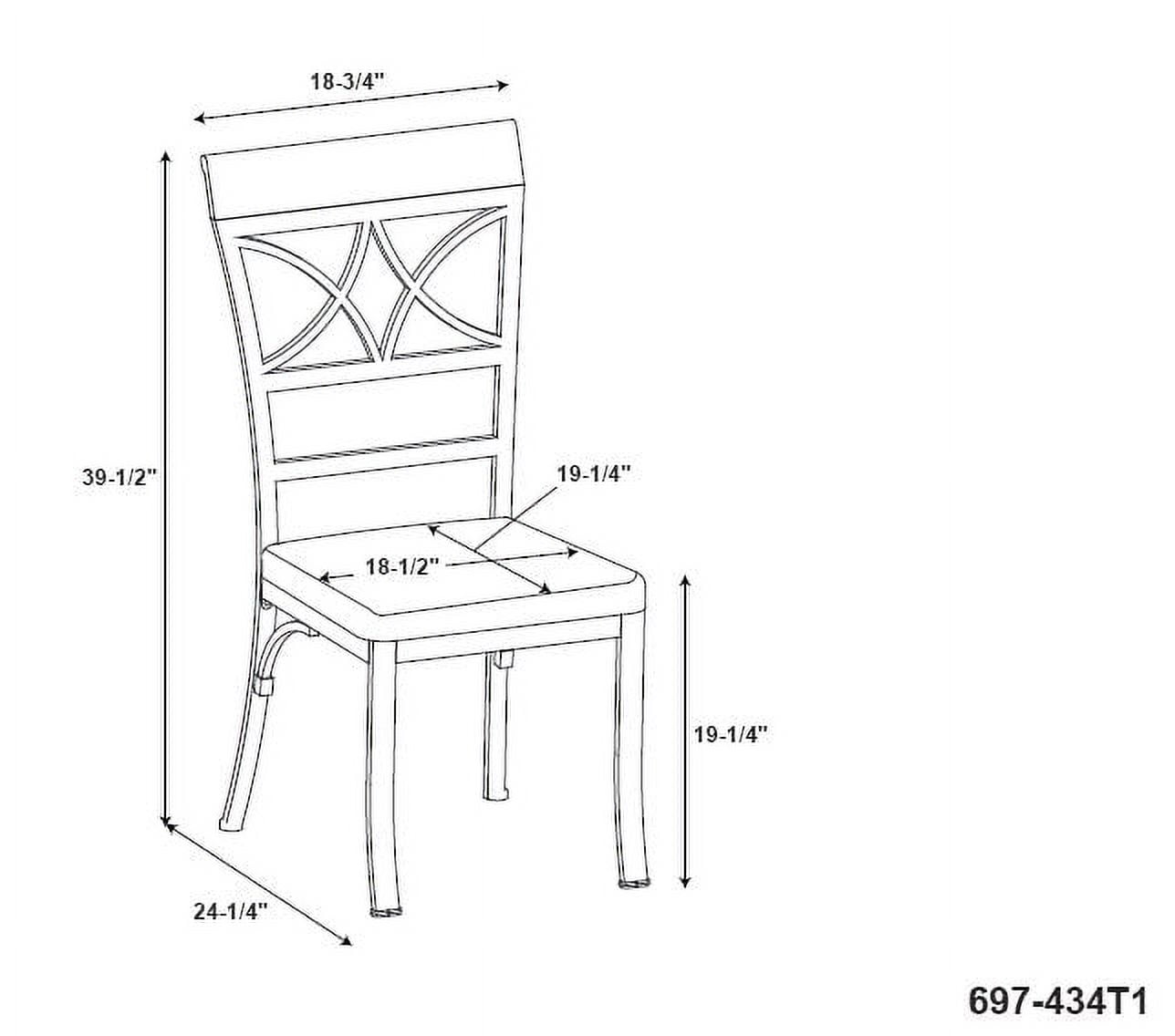Powell Roselyn Dining Chair, Set of 2, Brushed Faux Medium Cherry with Matte Pewter and Bronze Metal - Image 7