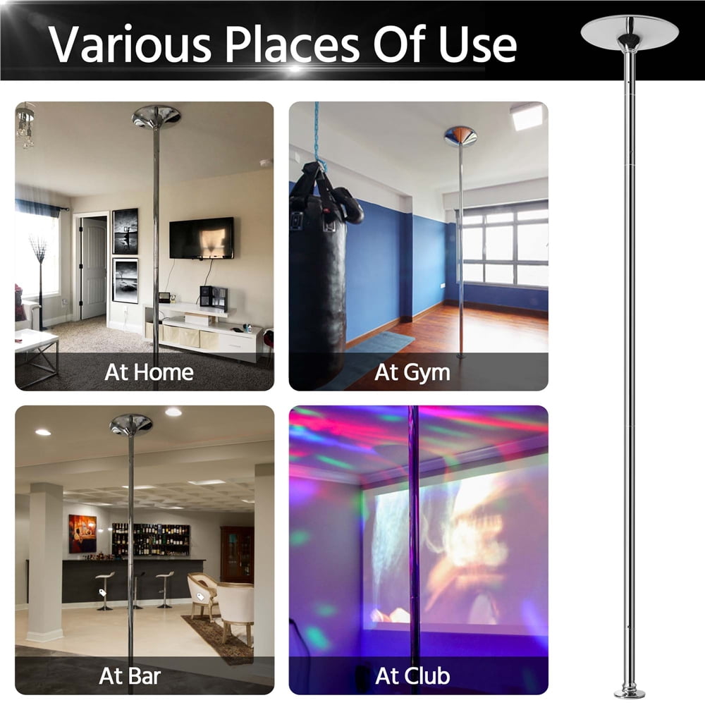 Alden Design Portable Stripper Dance Pole Height Adjustable Spinning Static Dancing Pole - Image 7