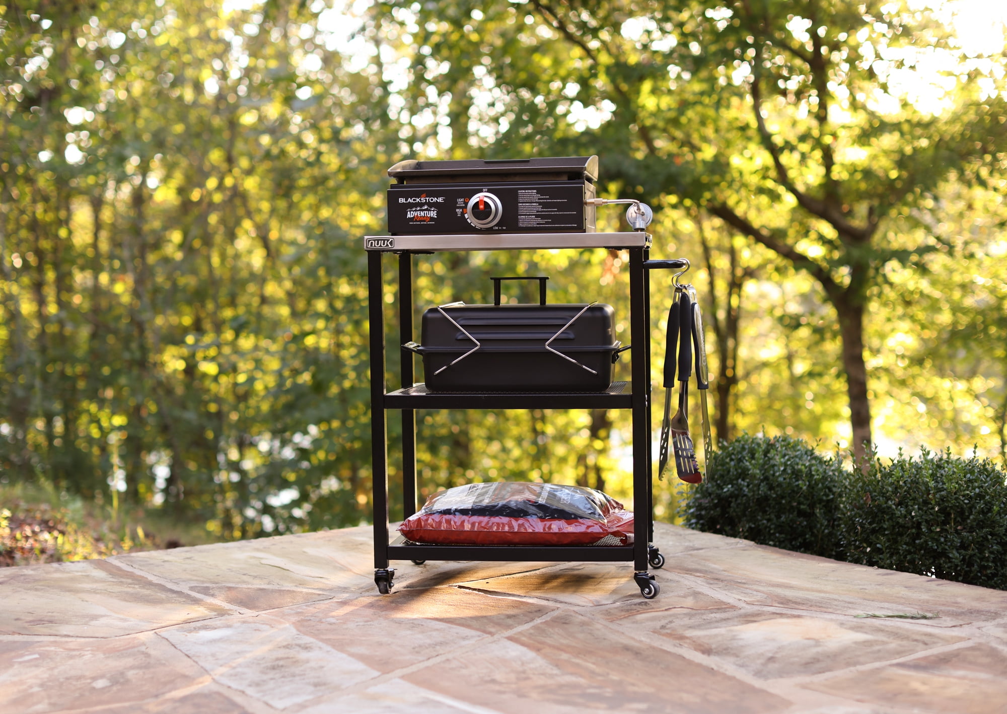 NUUK Stainless Steel Outdoor Kitchen Serving Grill Cart with Storage, BBQ Prep Station Table, Wheeled - Image 6