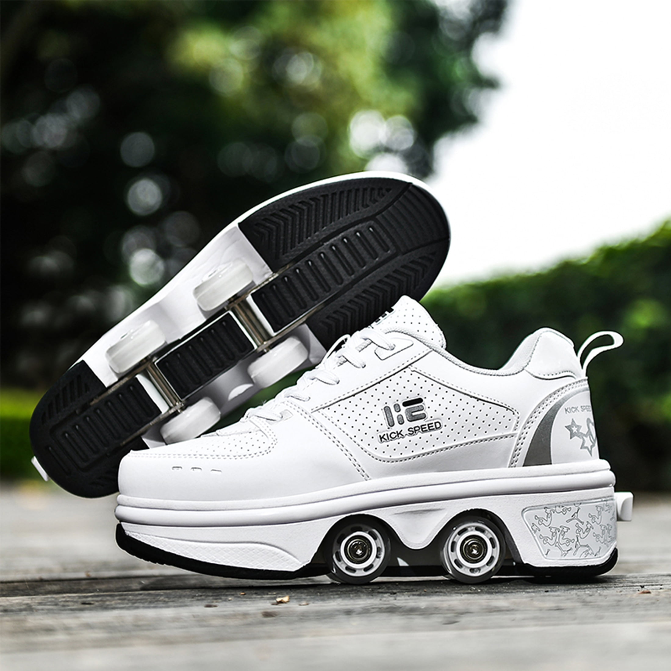 KOFUBOKE Roller Skate Shoes - Sneakers - Roller Shoes 2-in-1 Suitable for Outdoor Sports Skating Invisible Roller Skates The Best Choice for Building Confidence Style - Image 2