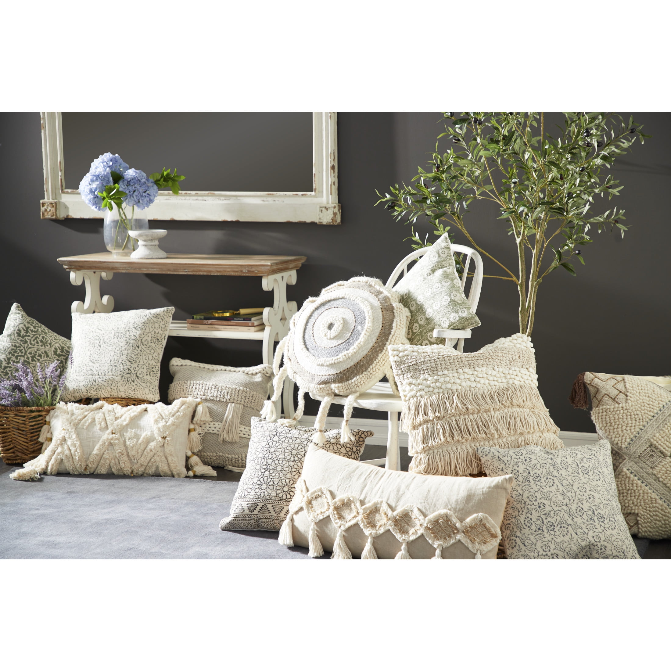 DecMode Farmhouse Decorative Console Table for Living Room, Entry Way, Hallway, Ivory/White with Neutral Painted Finish 38"W - Image 3