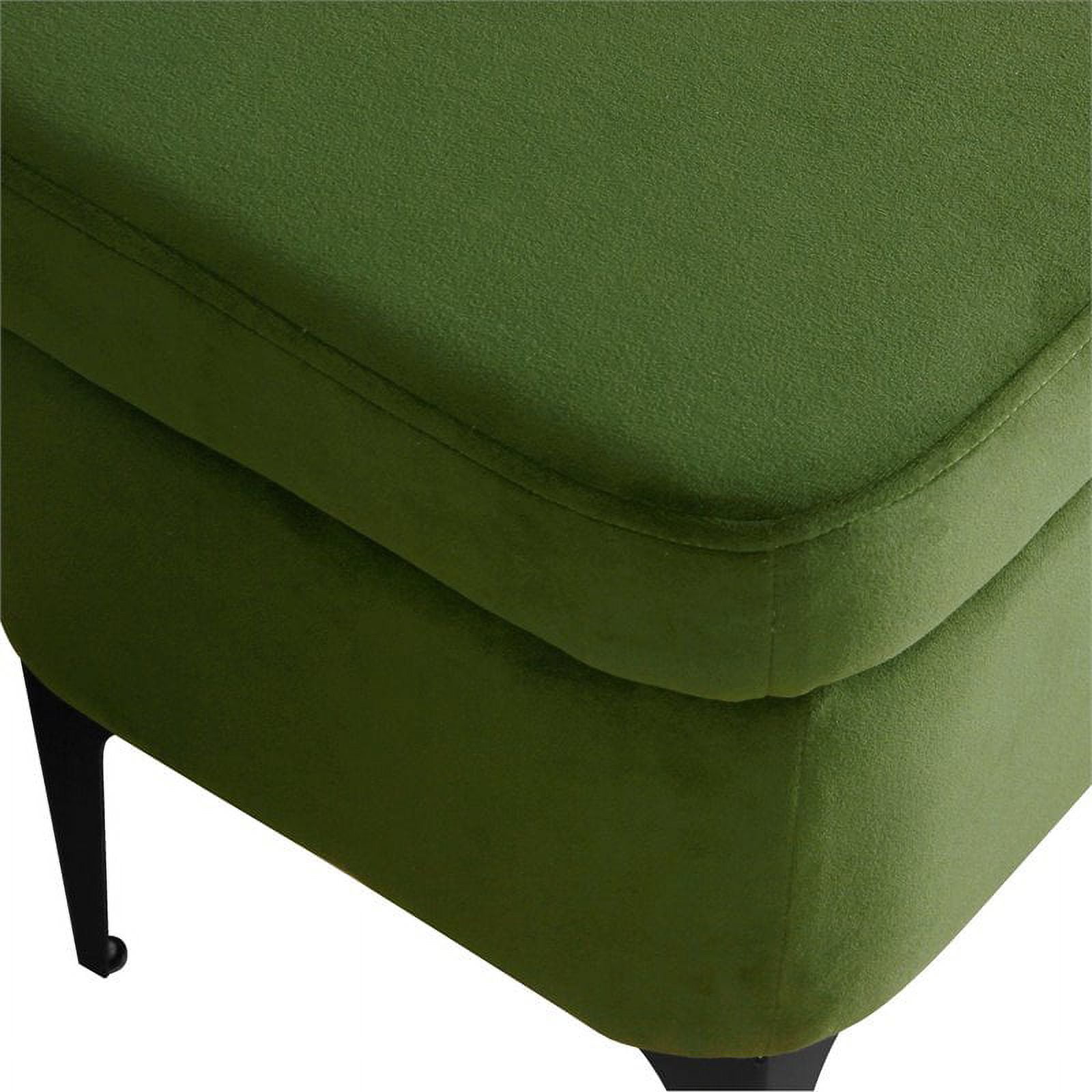 HomePop Large Modern Storage Bench with Metal Legs, 42"W x 14.5"D x 17.5"H, Green Velvet - Image 9