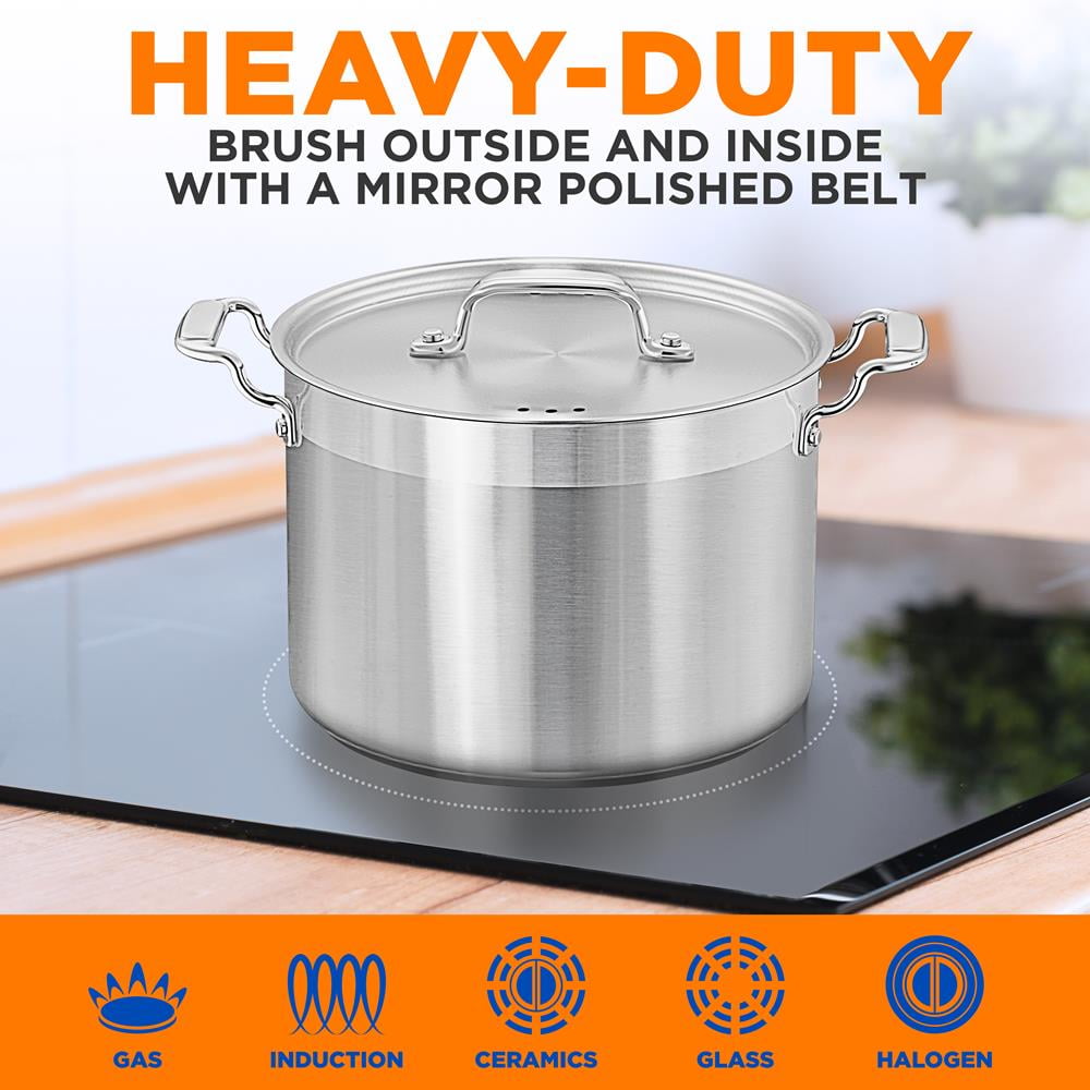 NutriChef 18/8 Heavy Duty Stainless Steel Large Stock Pot - Image 5