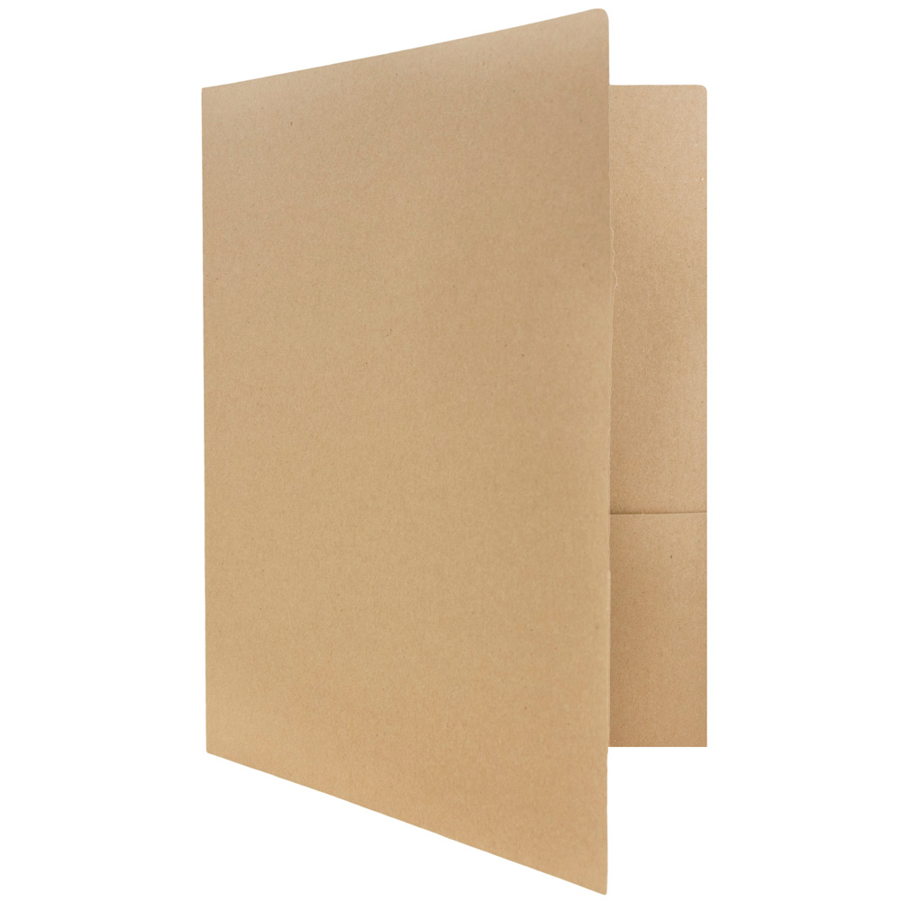 JAM Paper Two Pocket Folders, Brown Kraft Recycled, 100/Pack - Image 2
