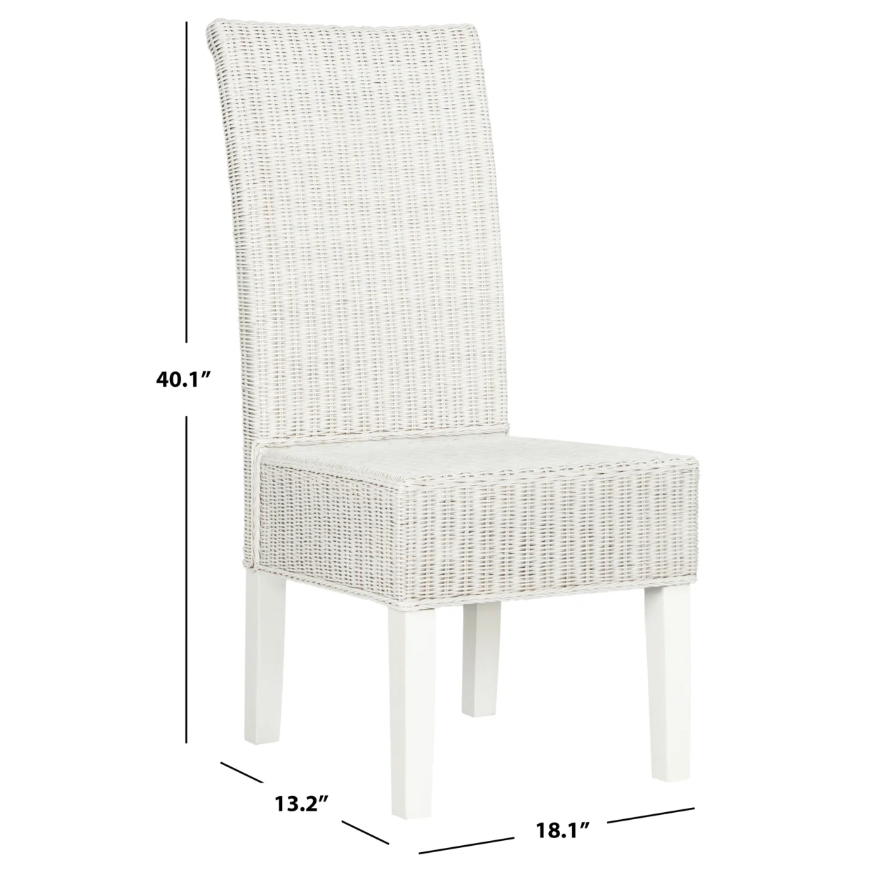 SAFAVIEH Arjun 18''H Wicker Dining Chair White - Image 4
