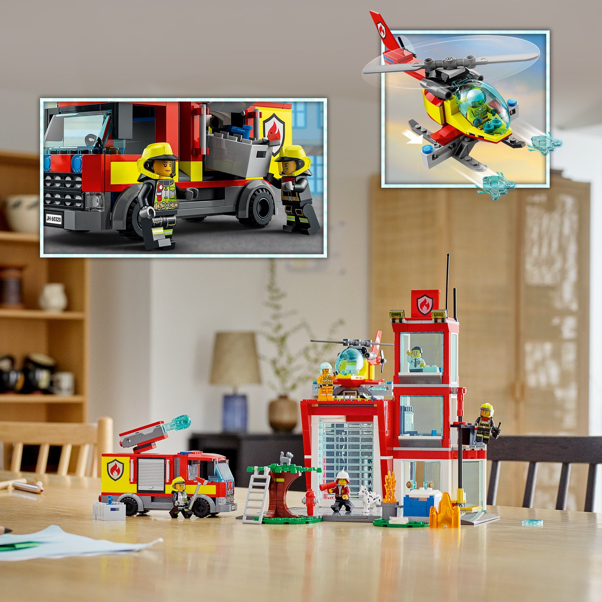 LEGO 6379620 City Fire Station Building Kit for Kids Aged 6+; Includes 2 LEGO City Adventures TV Series Characters (540 Pieces) - Image 2