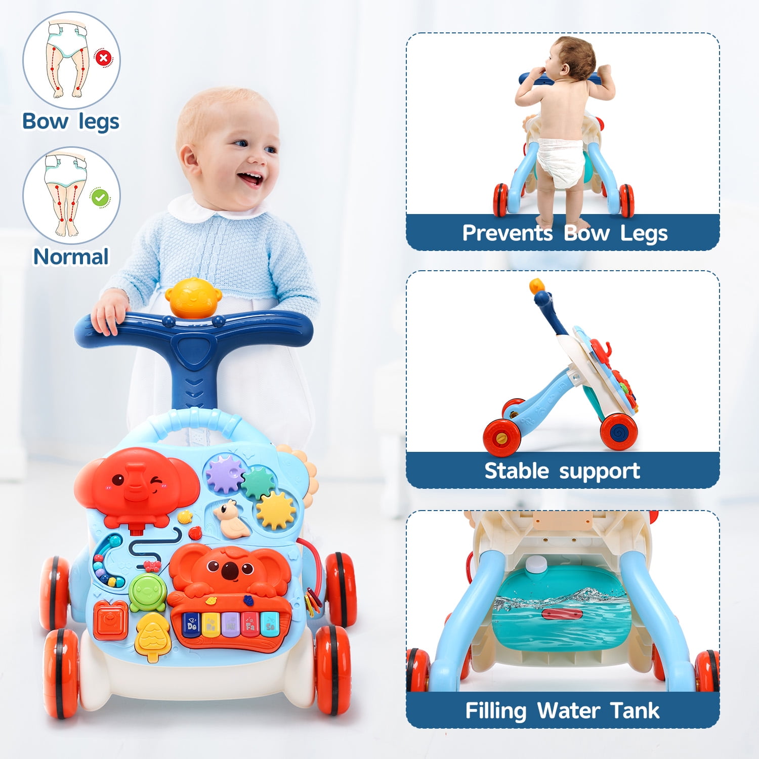 JoyStone 3-in-1 Baby Walker Baby Sit-to-Stand Learning Walker Kids Educational Toy Gift for Toddlers Infant Boys Girls - Image 7