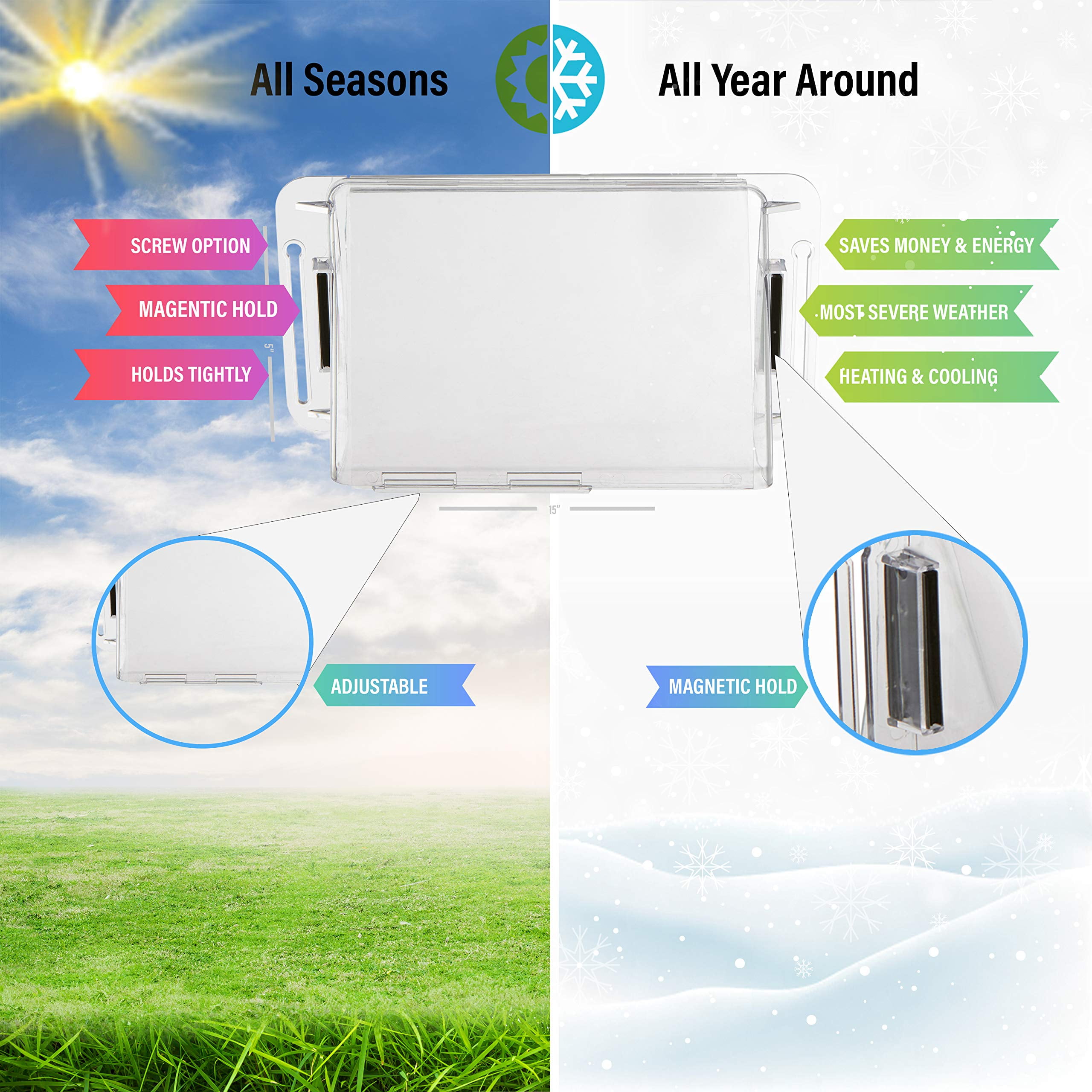 Home Intuition Adjustable Magnetic Heat and Air Deflector for Vents, Sidewall, and Ceiling Registers, 4 Pack - Image 3