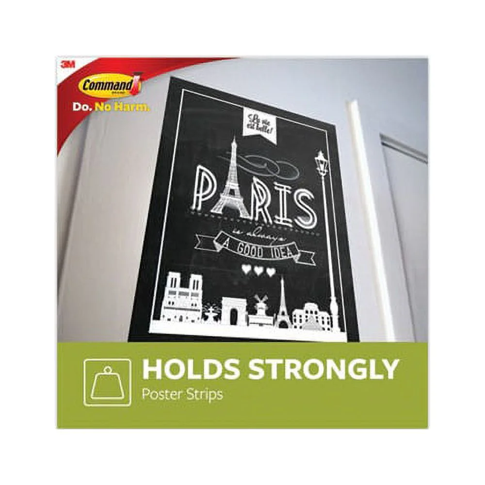 Command Poster Strips, White, 4/Pack, 100 Packs/Carton - MMM17024CABPK - Image 6