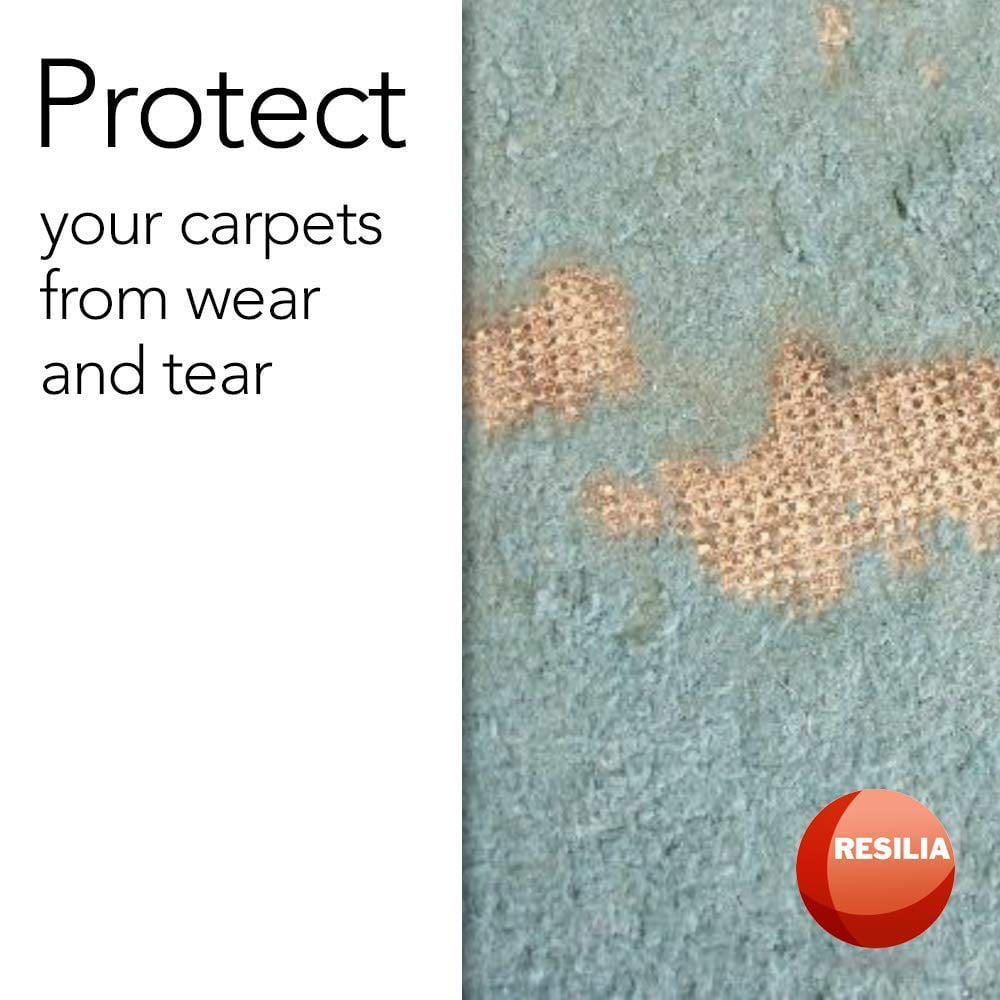 Resilia Workstation Desk Chair Mats for Carpet with Grippers - Home & Office Floor Protector, Easy to Clean, Stain-Resistant Vinyl Black, 46 Inches x 72 Inches, Made in The USA - Image 2