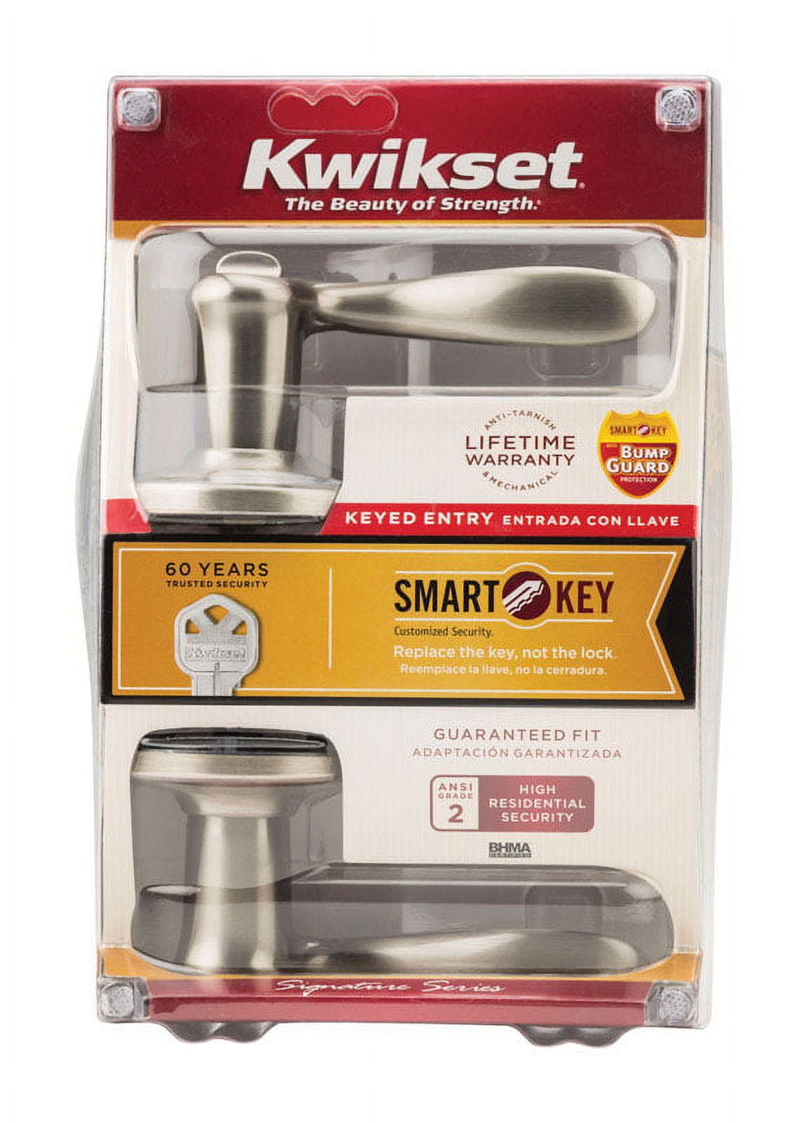 Kwikset Tustin Keyed Entry Lever Featuring Smartkey® in SN - Image 7