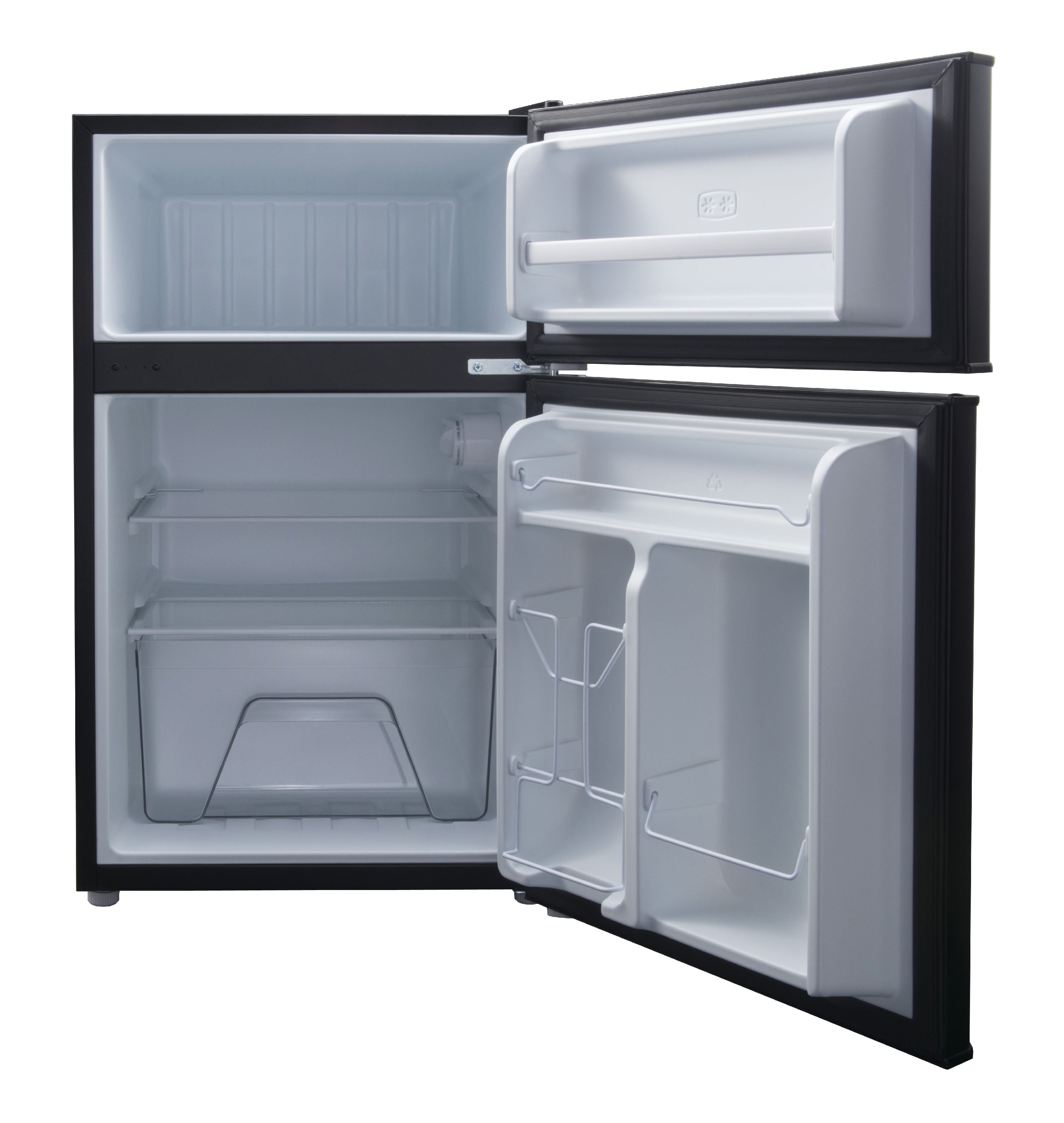 Galanz 3.1 Cu ft Two Door Mini Fridge with Freezer GL31BK, Black - Image 9