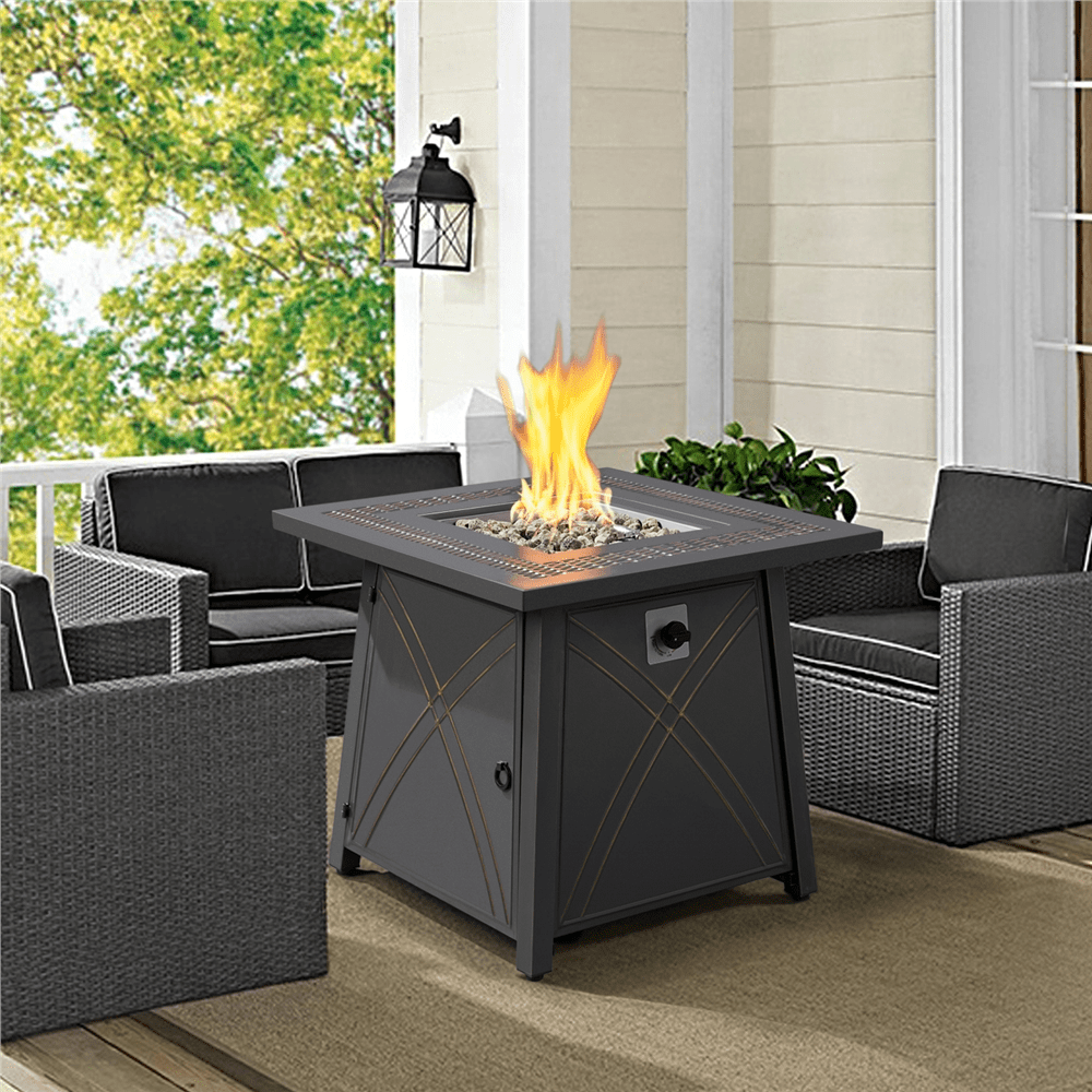 Renwick 28" Propane Fire Pit Table, Copper - Image 11