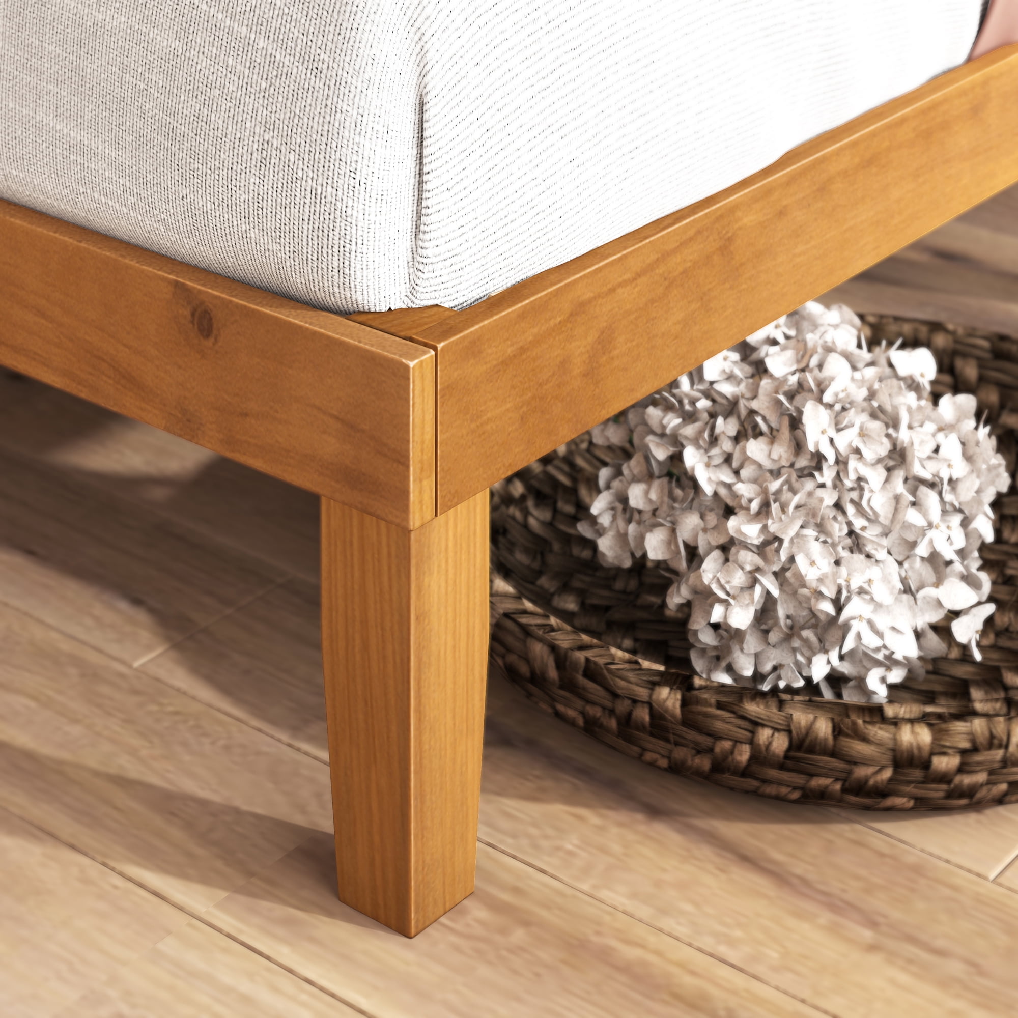 Zinus Alexia 37" Wood Platform Bed with Headboard, Rustic Pine, Full - Image 8