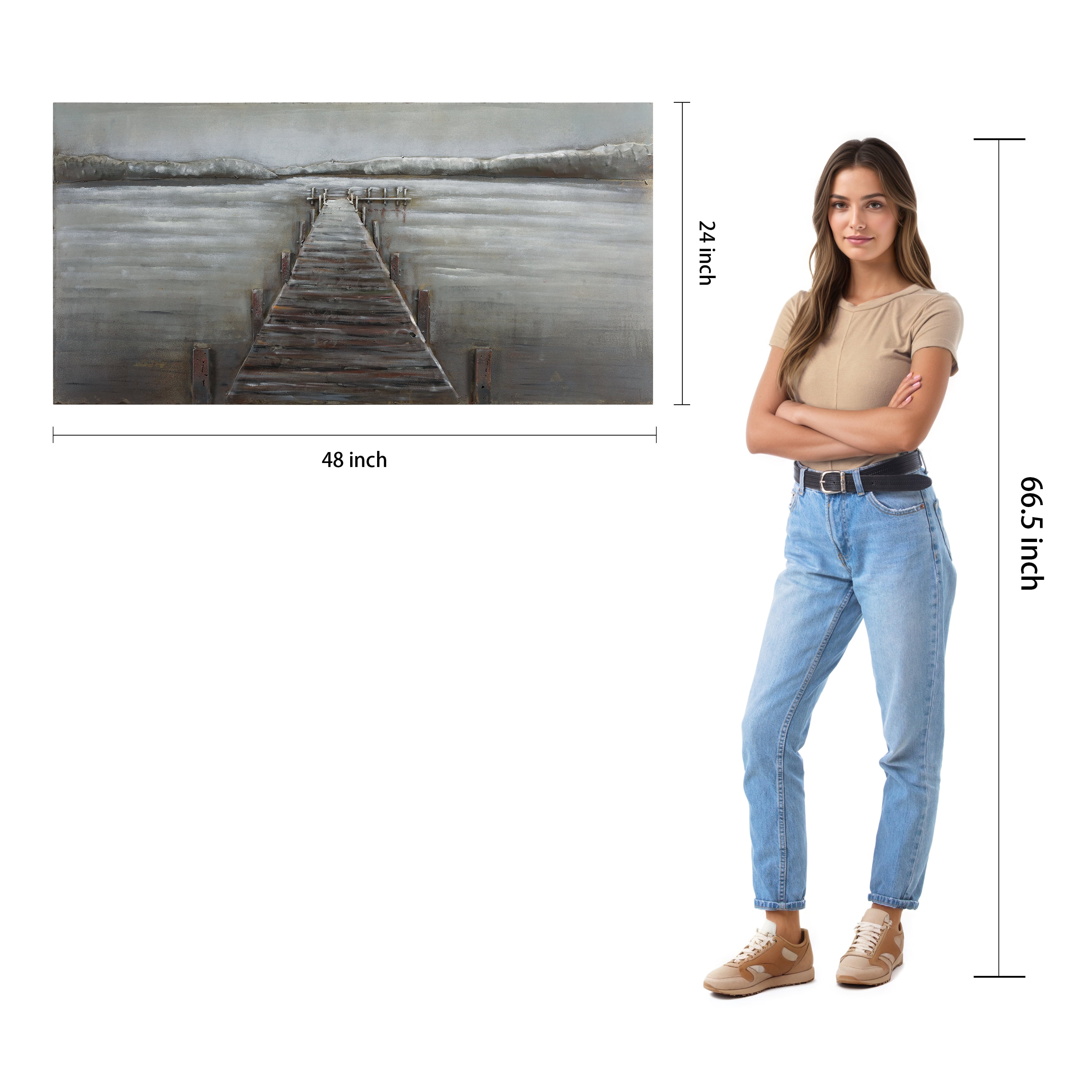 Empire Art Direct PMO-140127-4824 Primo Mixed Media Hand Painted Iron Wall Sculpture - Pier - Image 2