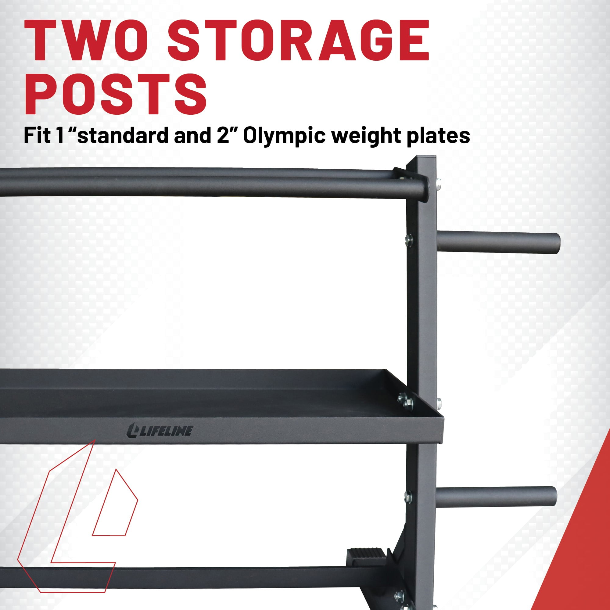 Lifeline Fitness Home Gym 3-Shelf Storage Rack with Rope and Band Hook - Holds up to 440 LBS - Image 5