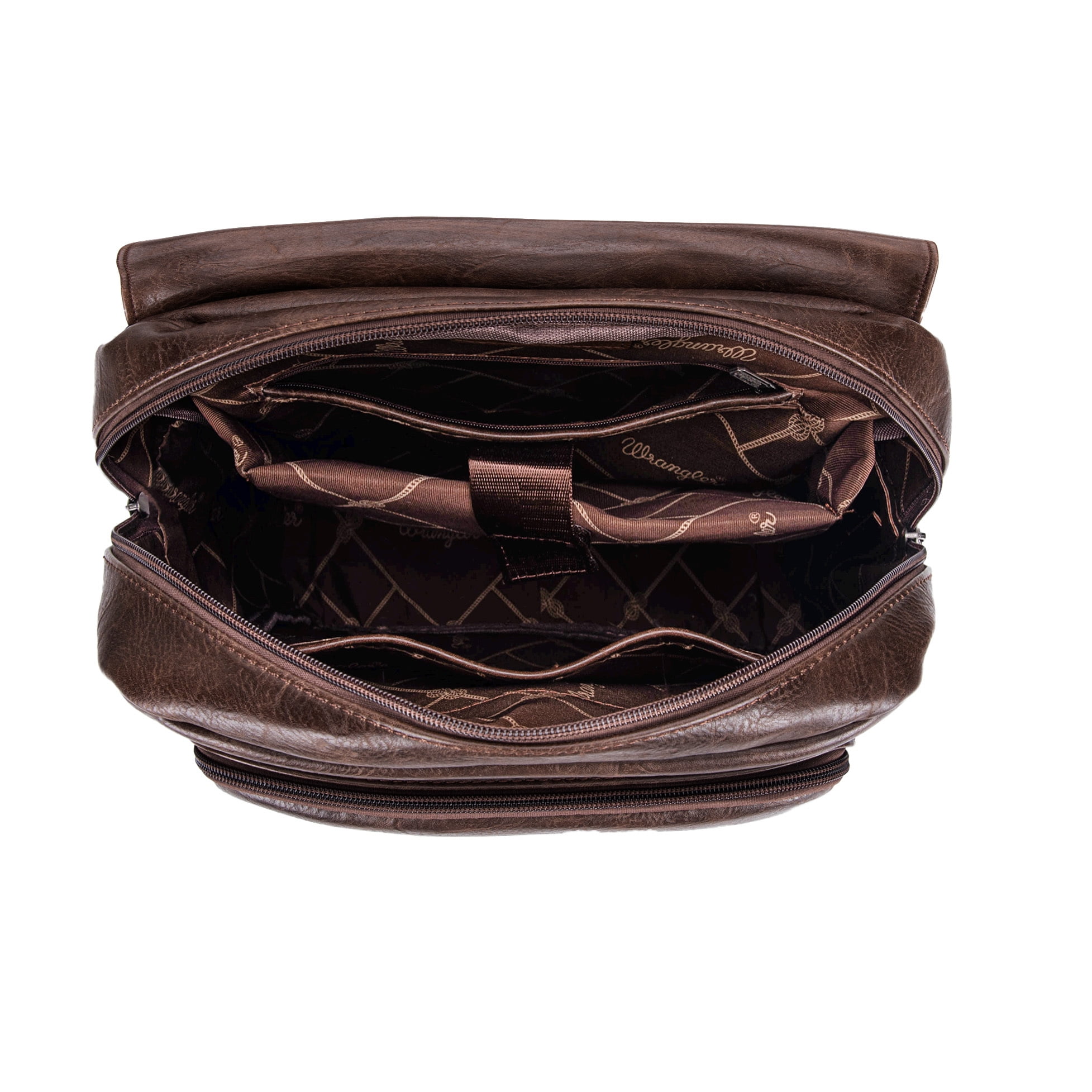 Wrangler Leather Backpack Purse for Women Laptop Backpack Fashion Pink Backpack, Coffee - Image 6