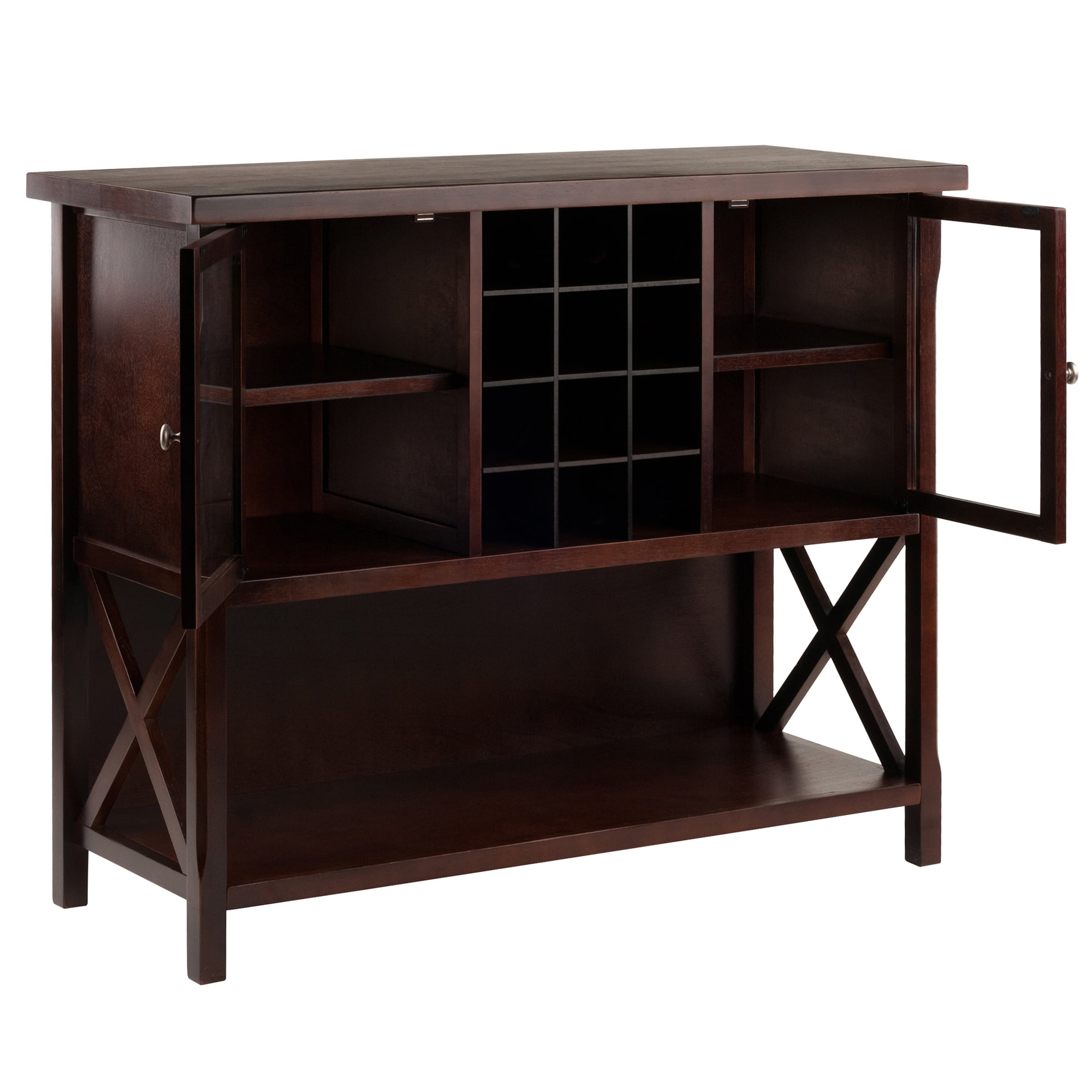 Contemporary Home Living 43.75" Teak Brown Contemporary Buffet Cabinet - Image 9