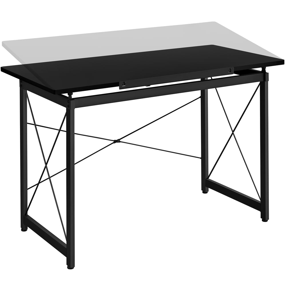 Alden Design Drafting Table with Adjustable Tabletop, Black - Image 8