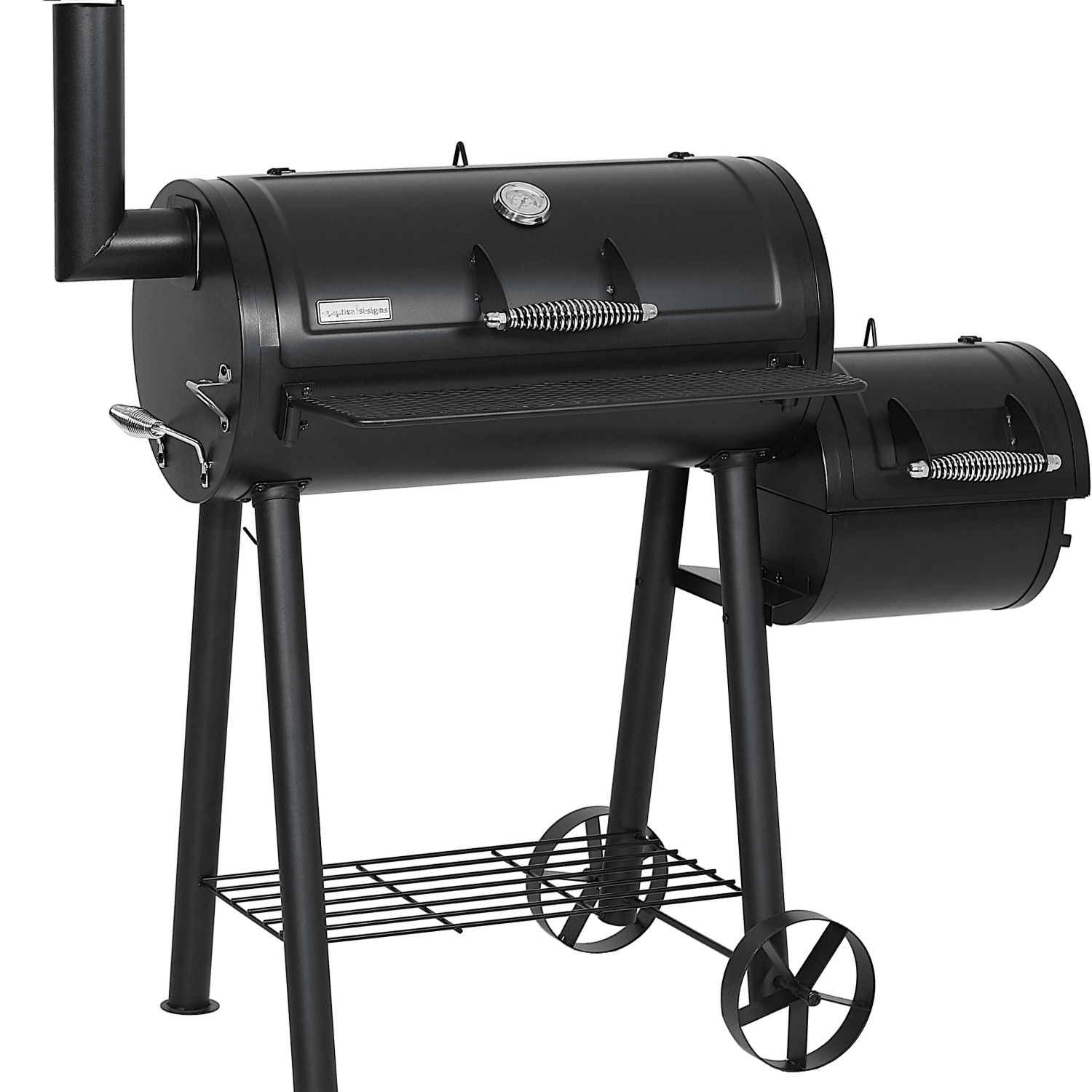Summit Living 28'' BBQ Charcoal Grill with Offset Smoker for Backyard and Camping - Image 3