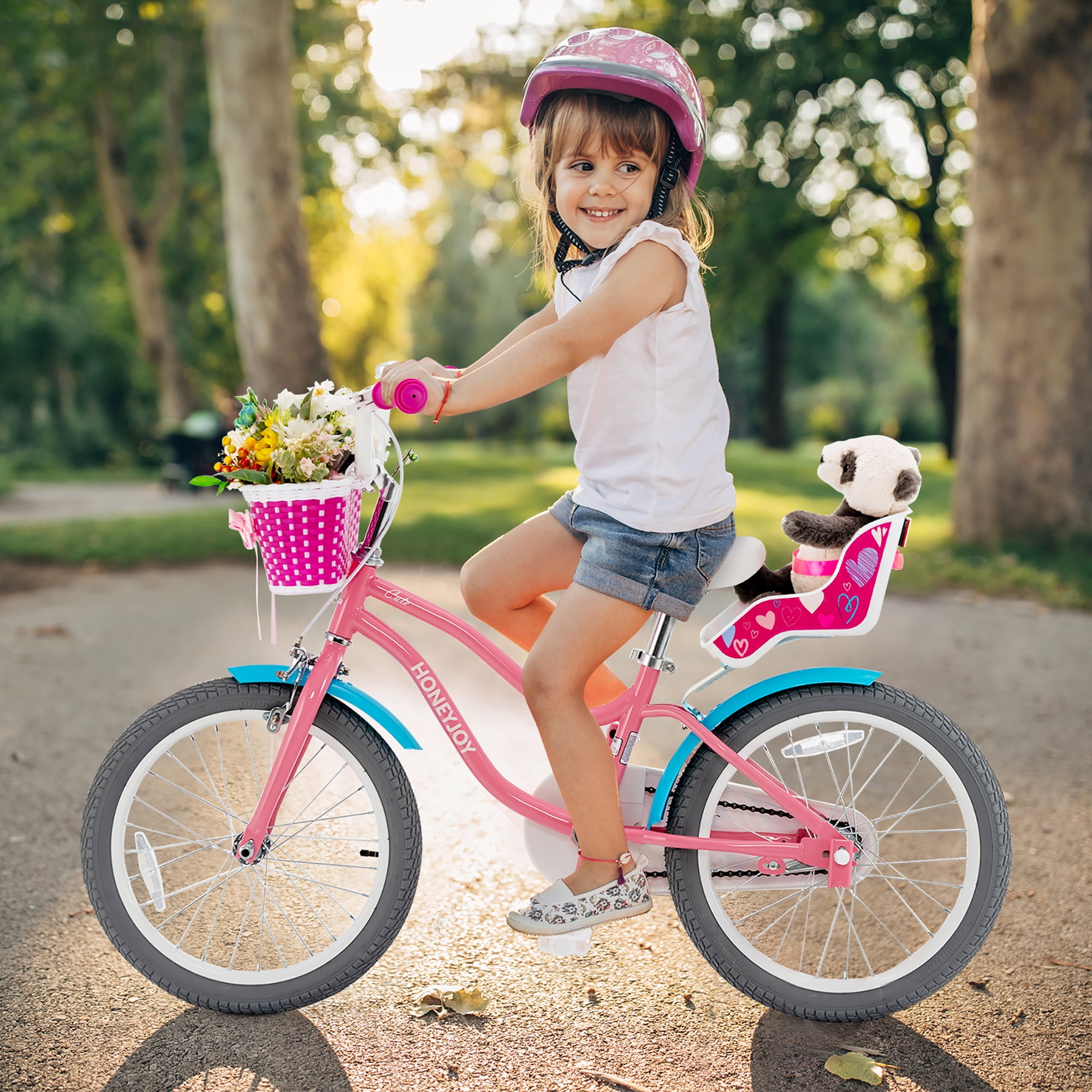 Honeyjoy 18 Inches Kids Bicycle with Training Wheels & Basket for Boys & Girls Age 5-9 Years - Image 11