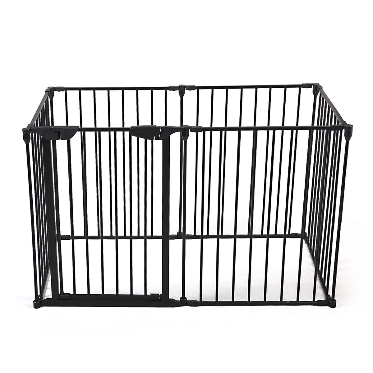 Hommoo Baby Gates with Swing Door, 6-panel Baby Pet Safety Gate, Foldable Barrier Gate, Black - Image 5
