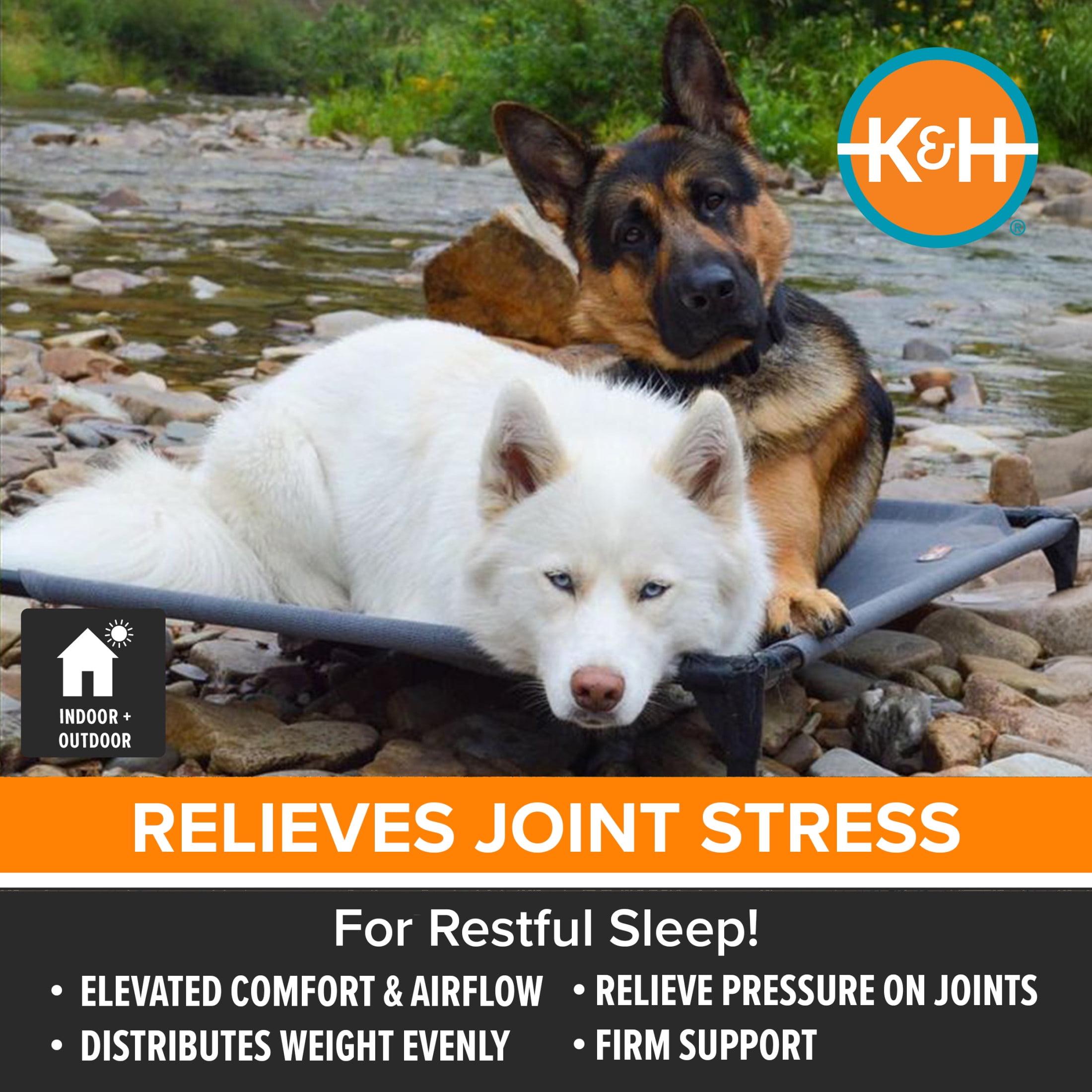 K&H Pet Products All Weather Elevated Outdoor Pet Cot Gray Large 42 X 30 X 7 Inches - Image 8