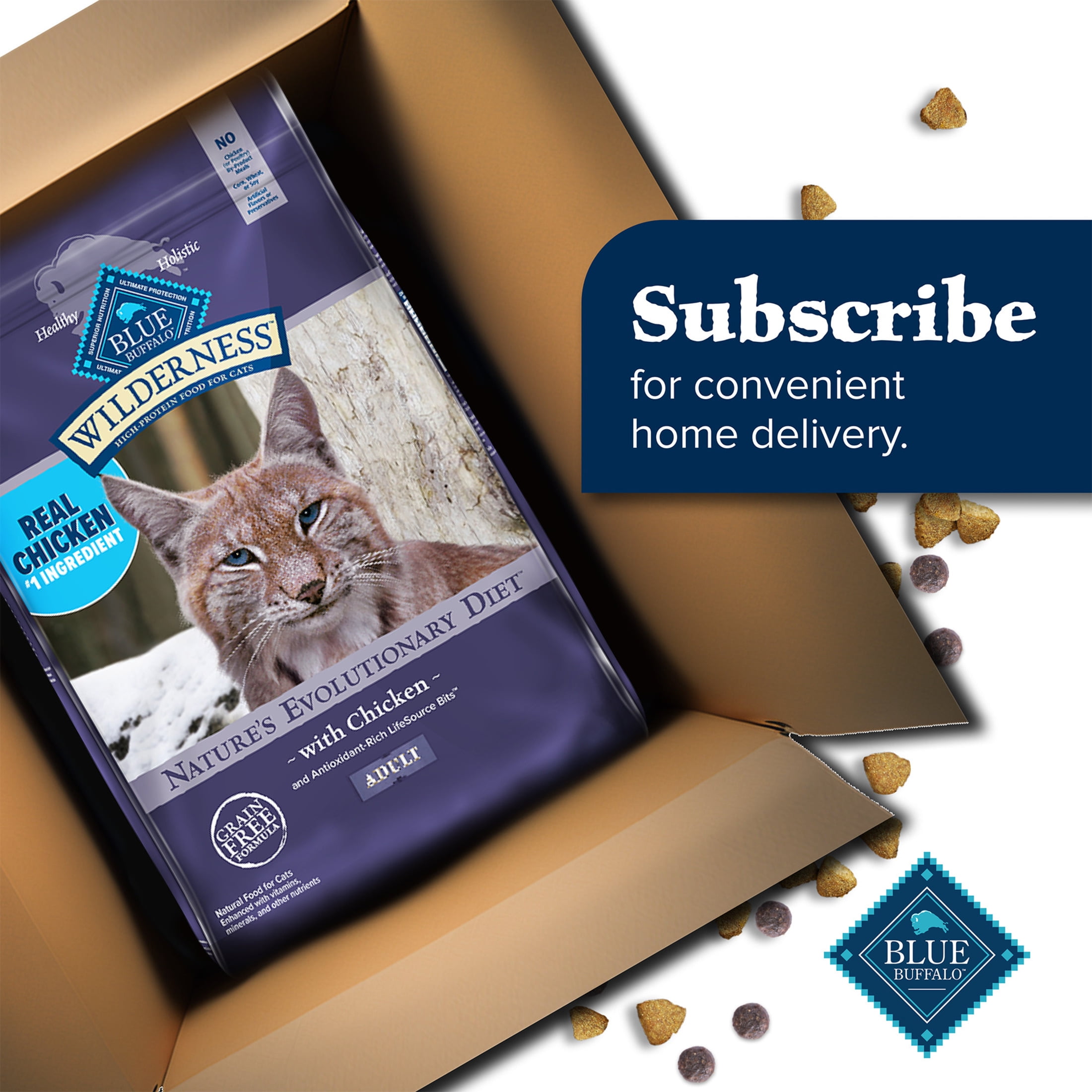 Blue Buffalo Wilderness Natural Adult Dry Cat Food, High-Protein, Chicken, 12-lb. Bag - Image 6