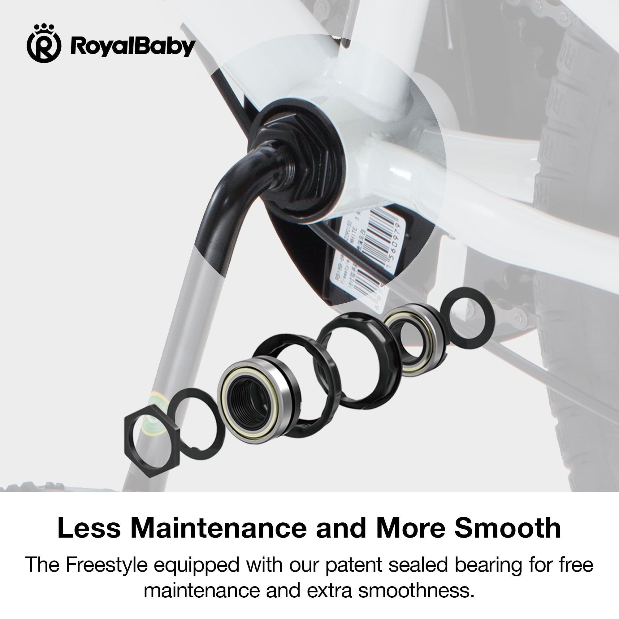 Royalbaby Boys Girls Kids Bike 16 In BMX Freestyle White 2 Hand Brakes Bicycles with Training Wheels Child Bicycle - Image 10