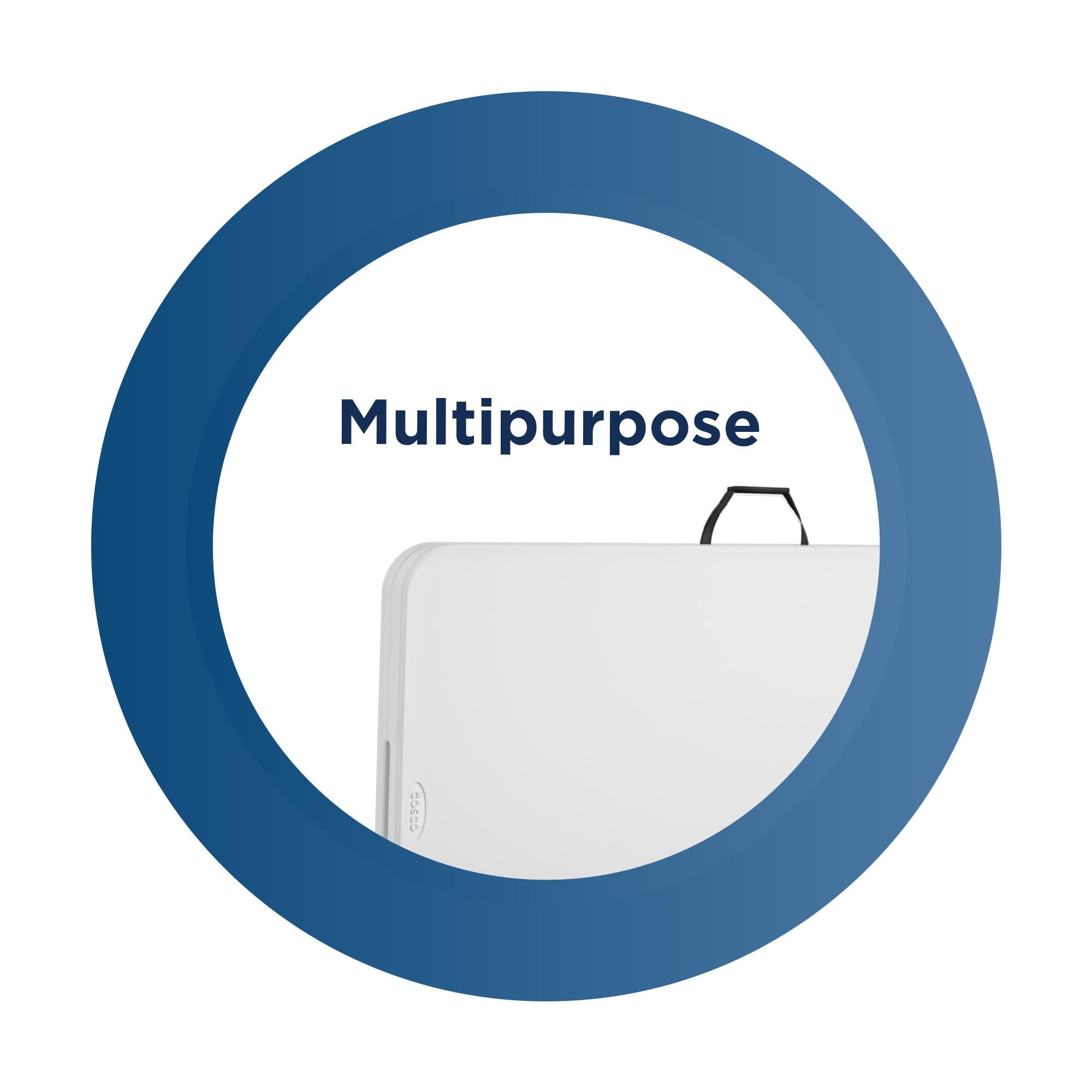 COSCO 8 ft. Fold-in-Half Banquet Table w/Handle, White - Image 3