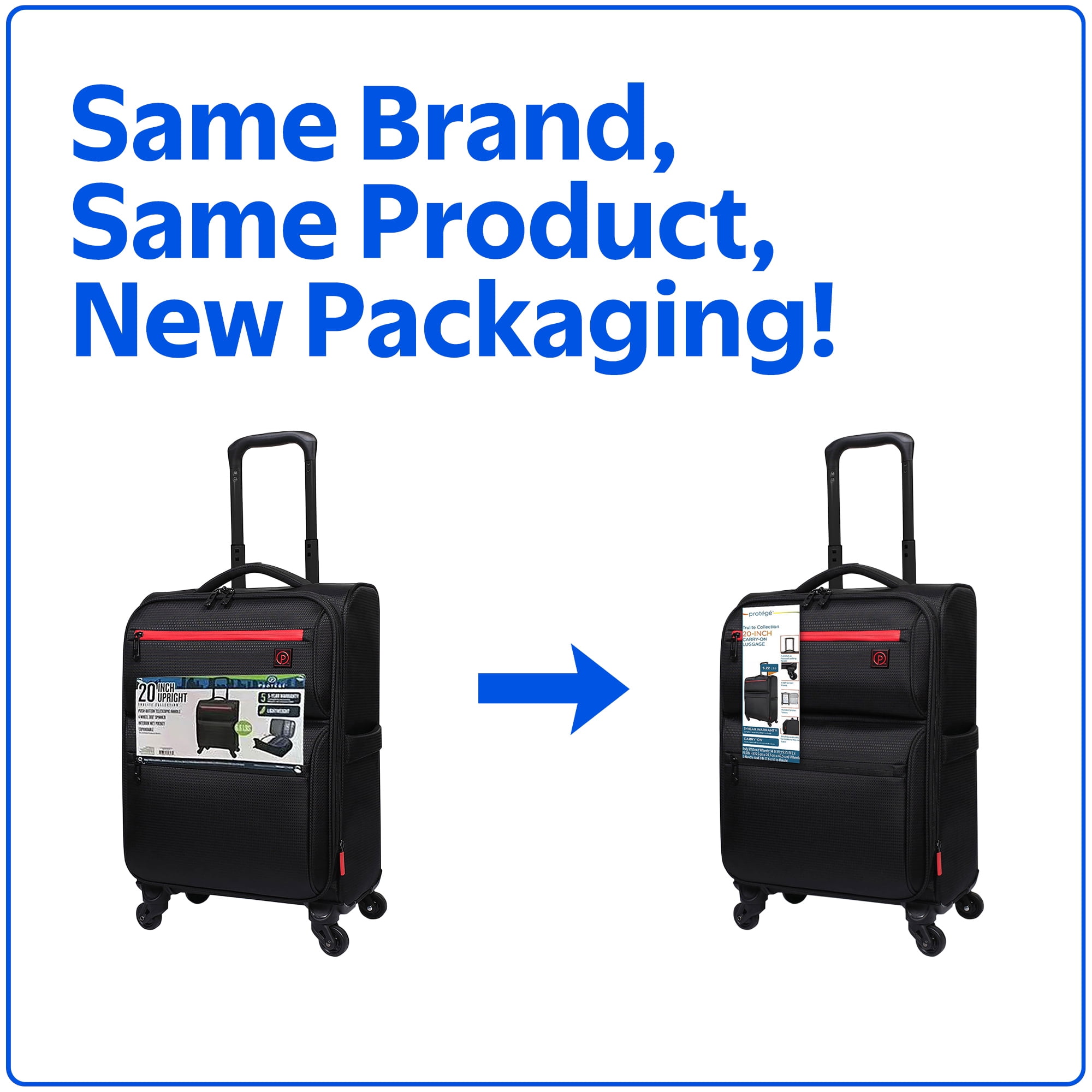 Protege Trulite 20" Softside Carry-On Luggage, Black - Image 4