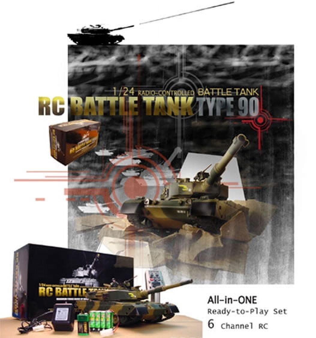 Ready! Set! Race! 1:24 Defense Force Type 90 RC Airsoft Battle Tank - Image 2