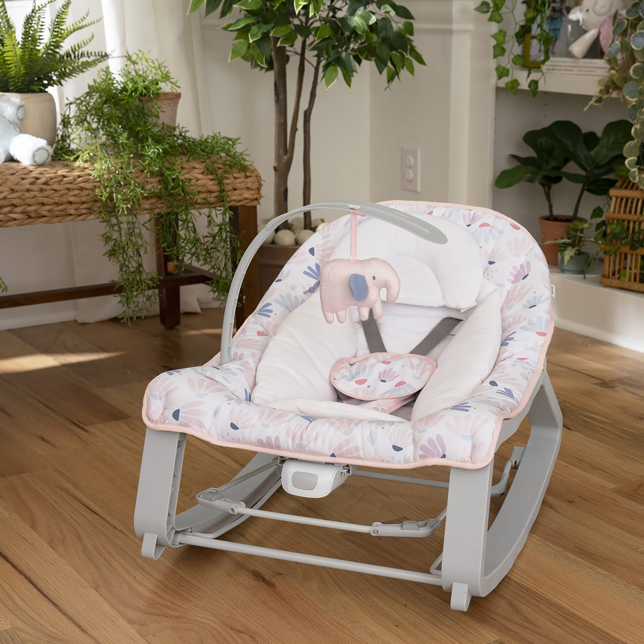 Ingenuity Keep Cozy 3-in-1 Baby Bouncer Seat & Infant to Toddler Rocker - Burst (Pink) - Image 8