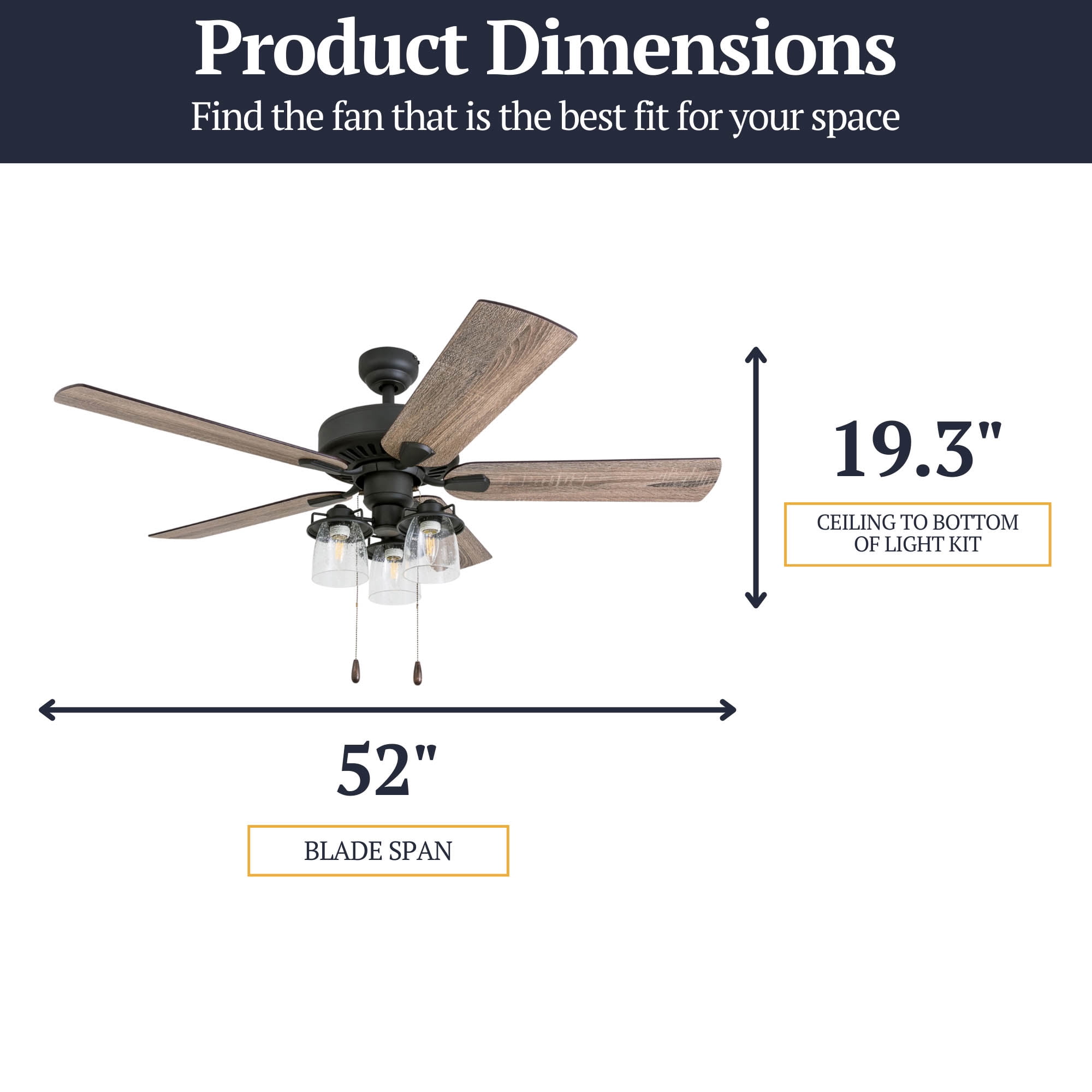 Prominence Home 50585-35 Briarcrest Farmhouse 52-Inch Aged Bronze Indoor Ceiling Fan with 5 Barnwood, Tumbleweed Blades - Image 4