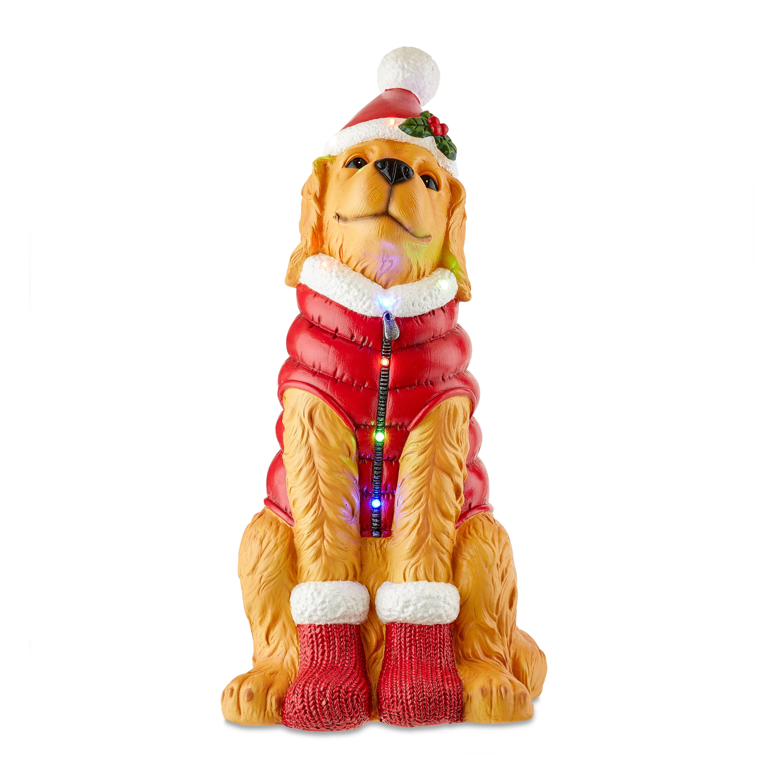 Lighted Blow Mold Golden Retriever Christmas Decoration, 28", by Holiday Time - Image 2