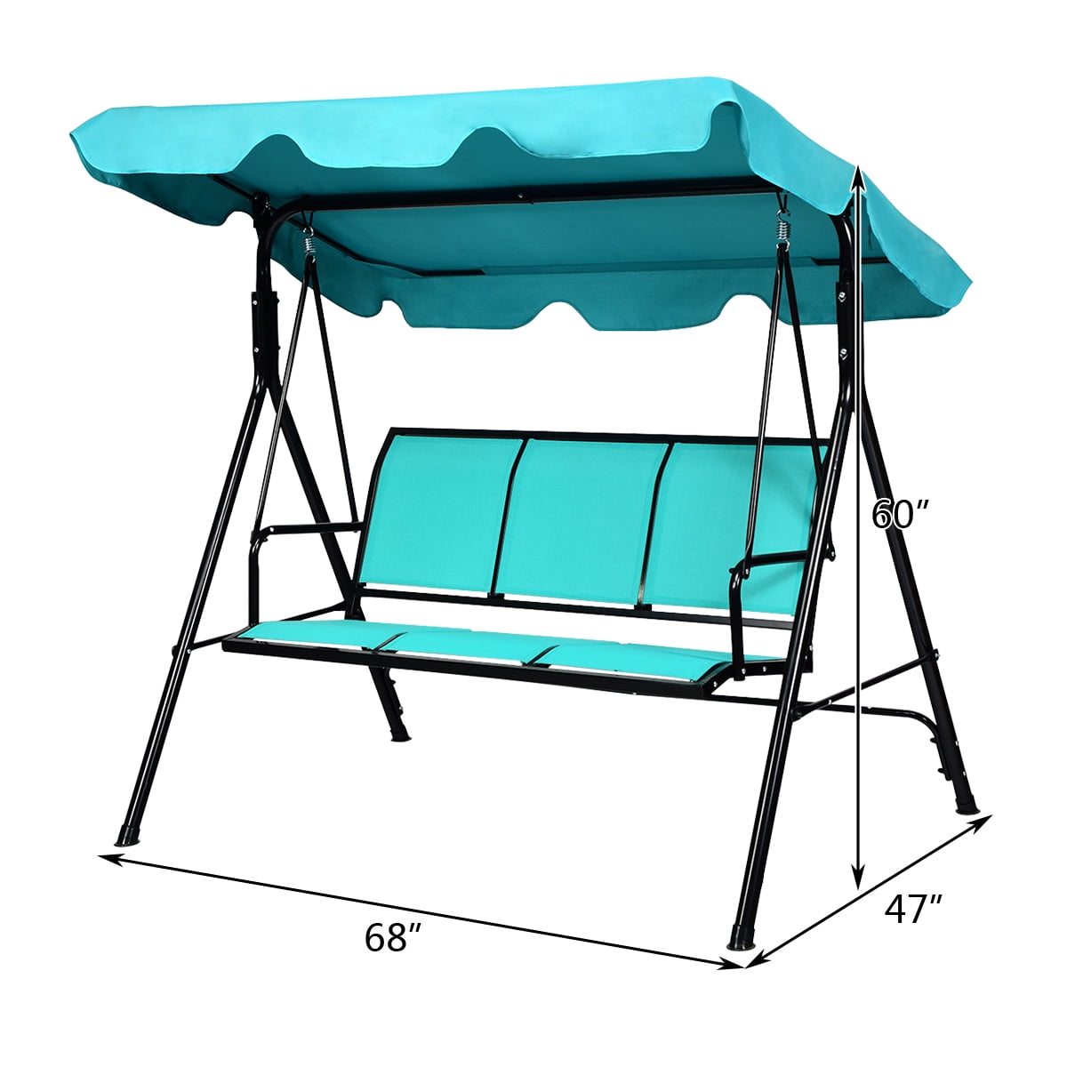 Costway 3 Person Patio Swing Canopy Yard Furniture - Image 8
