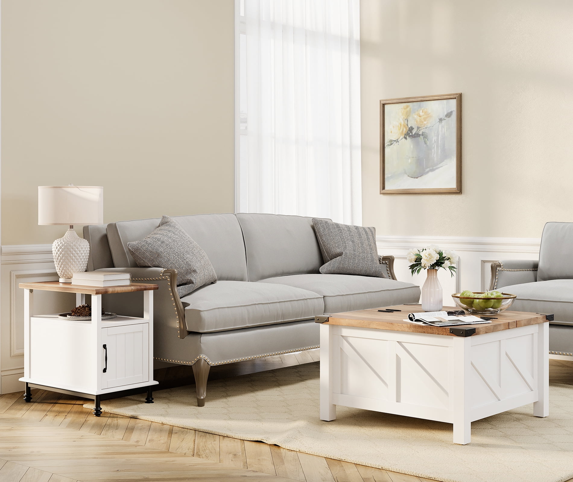 Square Coffee Table with Lift Top and Storage for Living Room, 30"x 30", White - Image 6