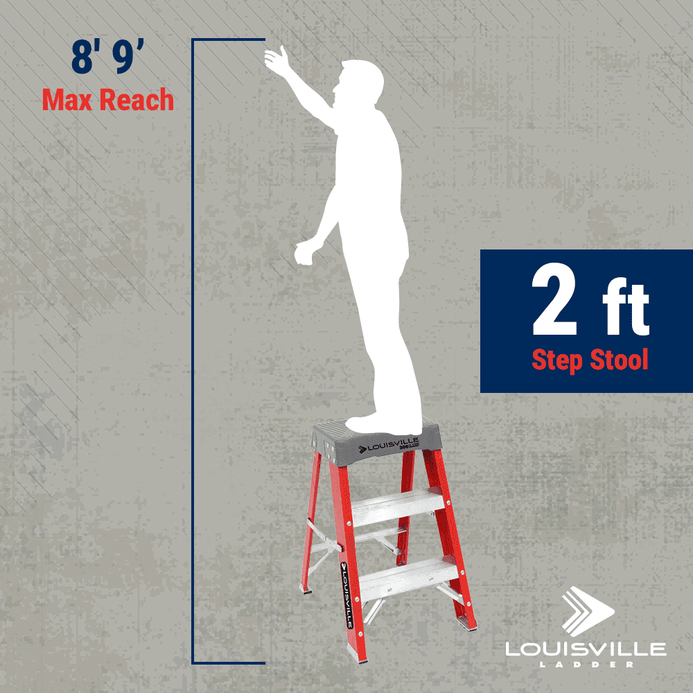 Louisville Ladder 2-Foot Fiberglass Step Stool Industrial, 300-Pound Load Capacity, Type IA, FS1502 - Image 2