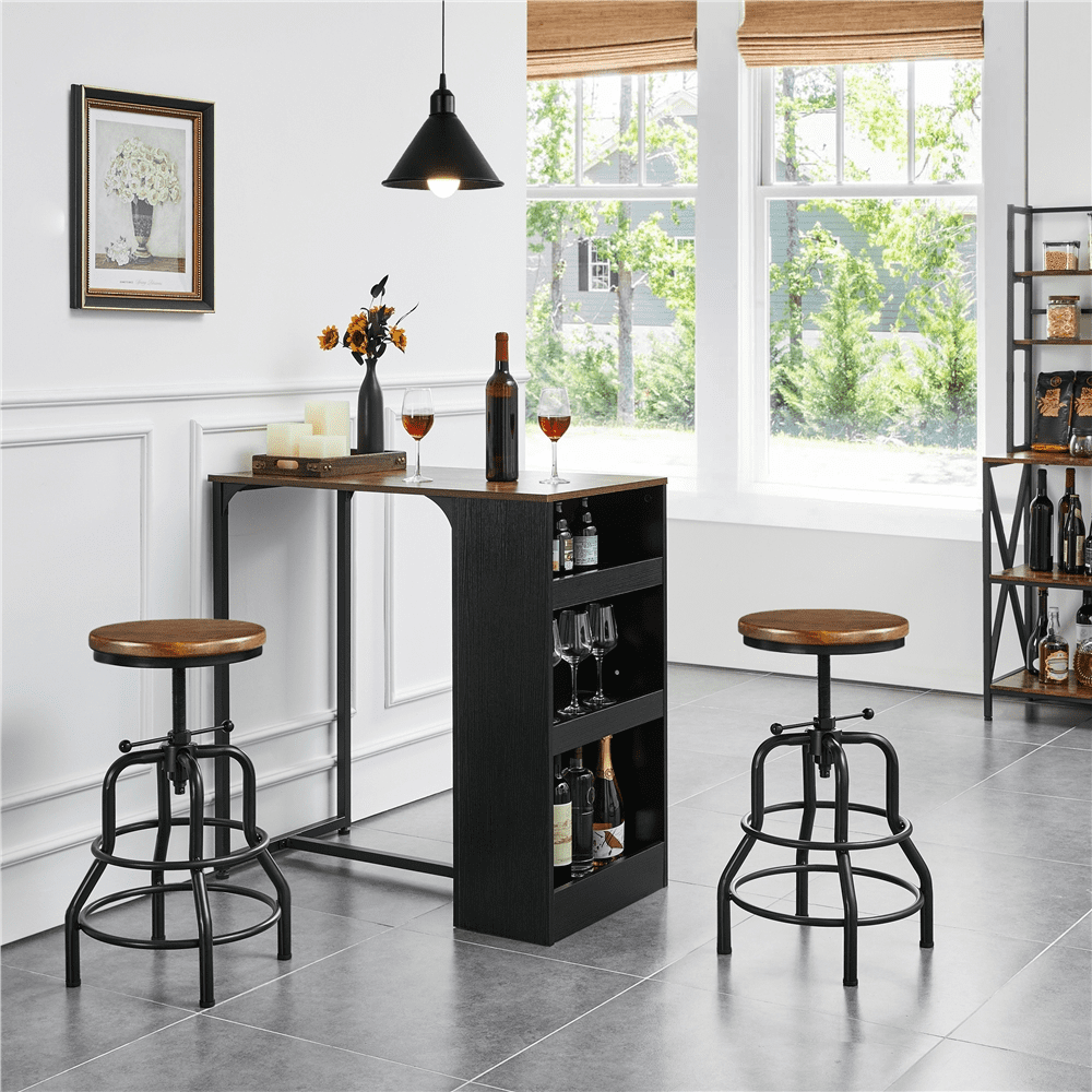 Alden Design Vintage Metal Industrial Bar Stool Counter Height for Kitchen Restaurant Bar, Brown - Image 6