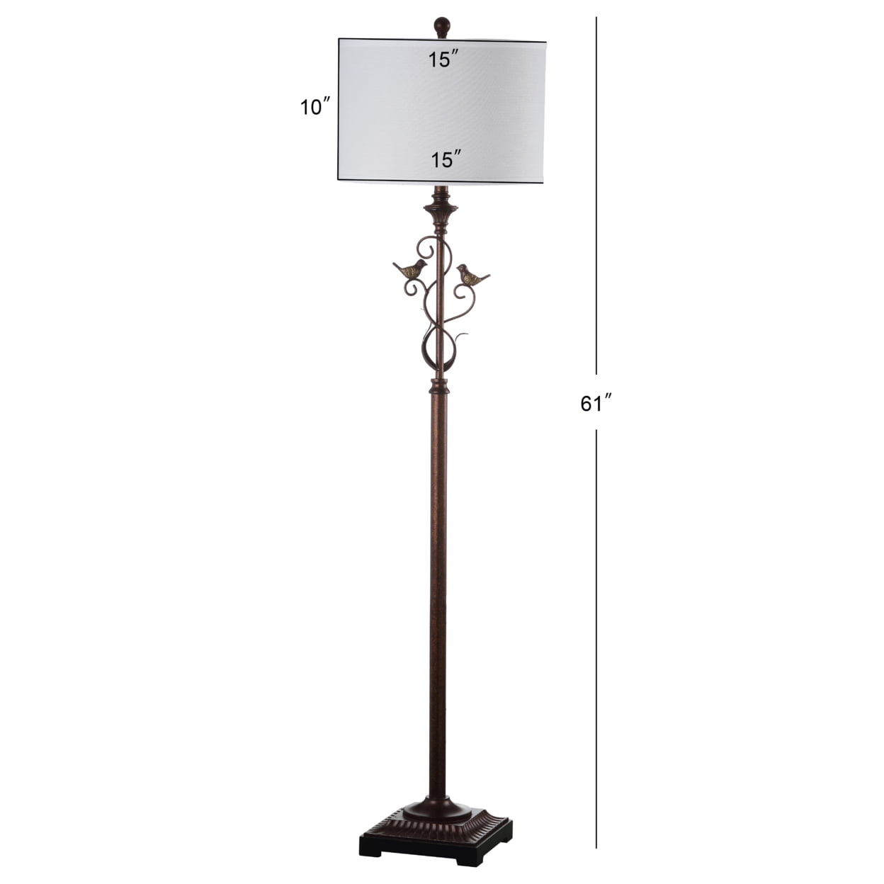 Safavieh Birdsong 61 in. H Antique Floor Lamp, Oil-Rubbed Bronze - Image 4