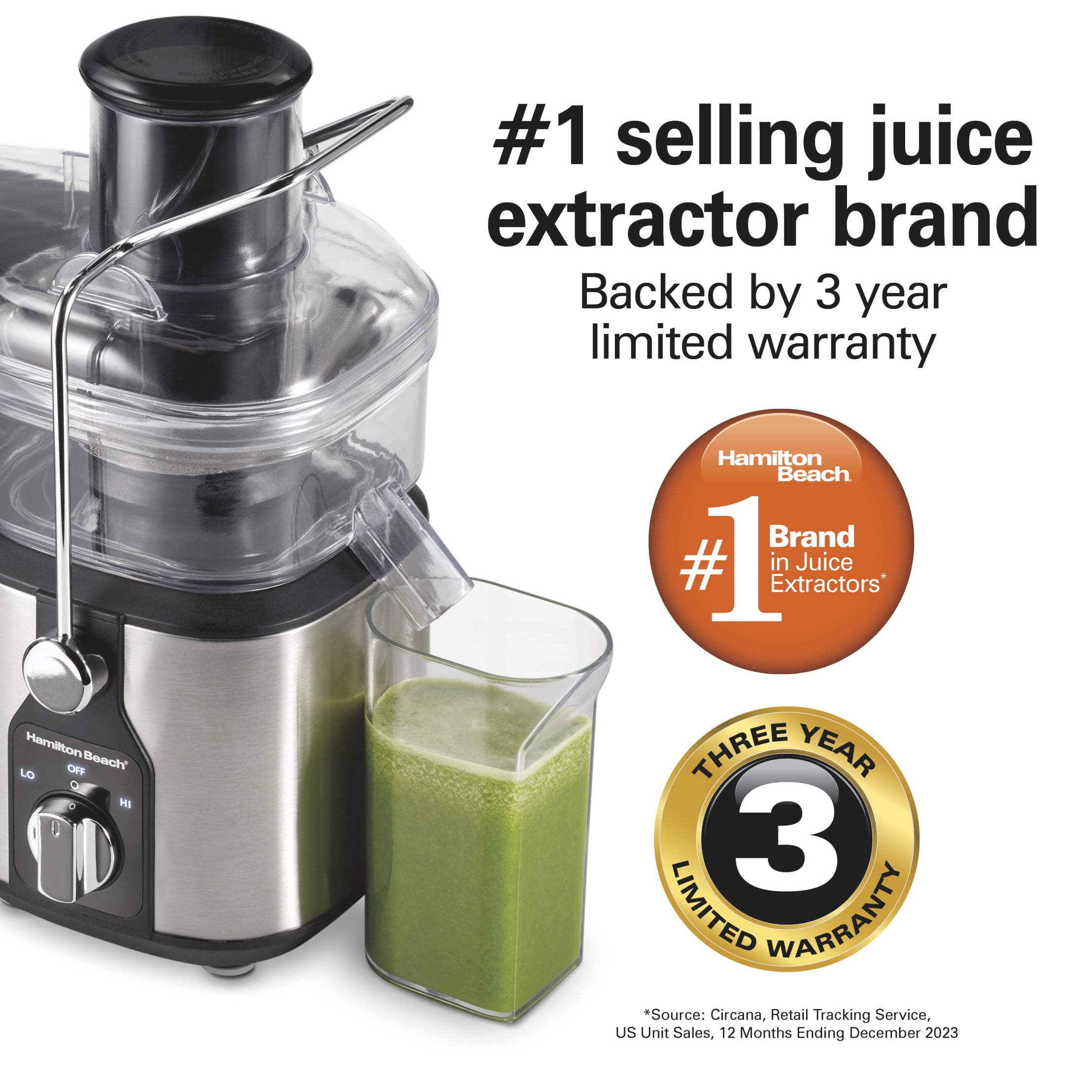 Hamilton Beach Easy Clean Juicer, Juice Extractor, Easy Sweep Cleaning Tool, Big Mouth Chute, 800 W - Image 5