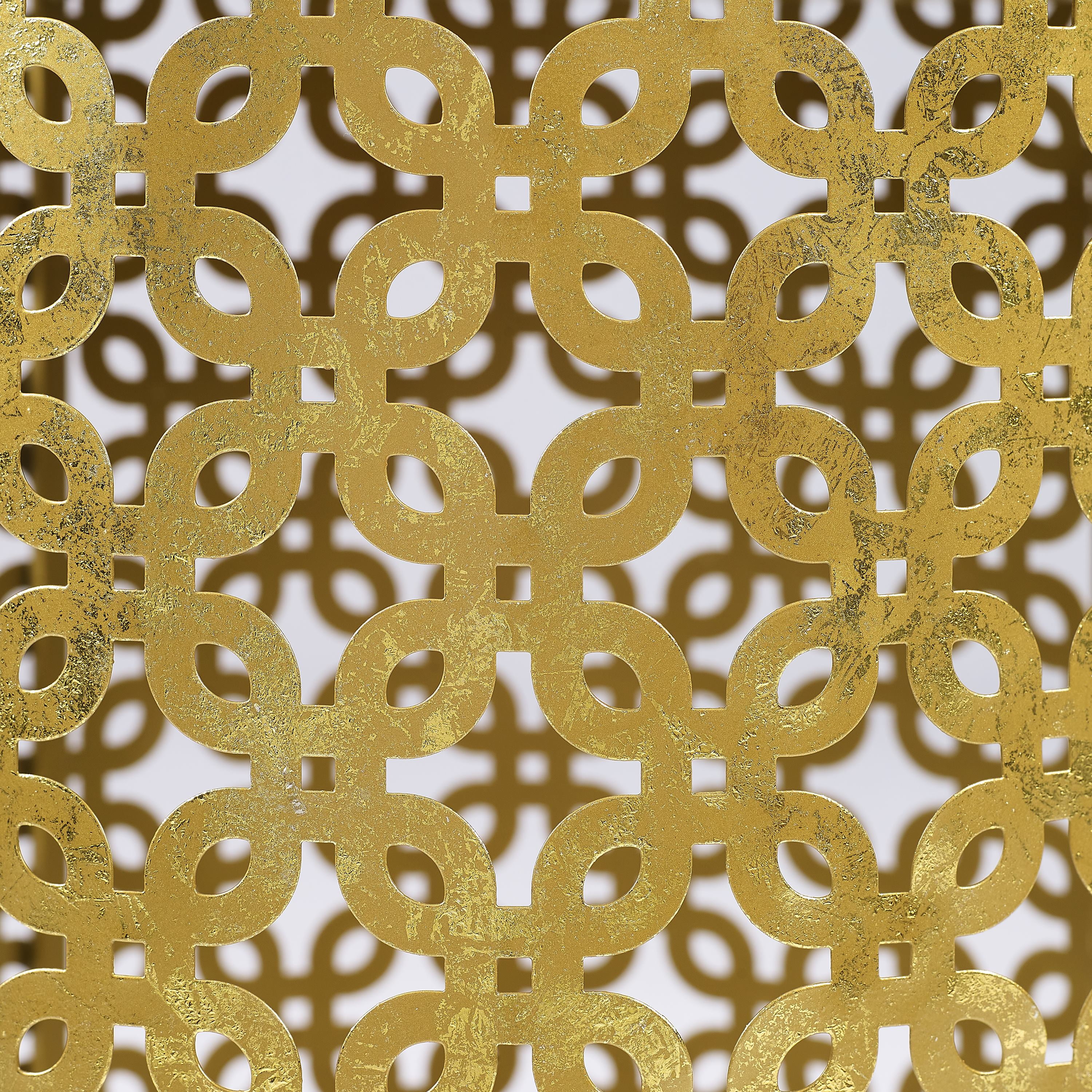 Linon Geometric Metal Nesting Table Set in Gold - Image 7