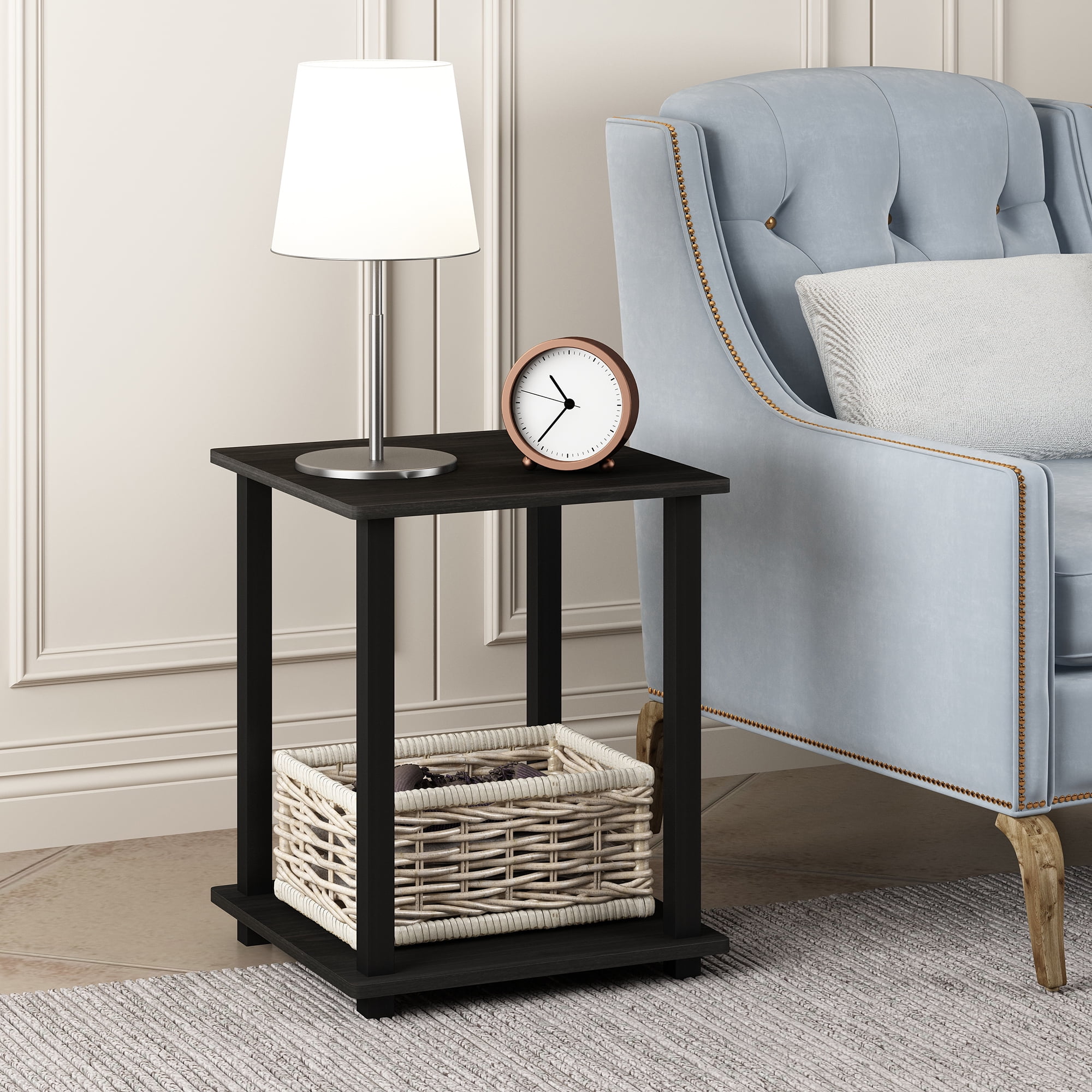 Furinno Simplistic End Table, Set of Two, Espresso/Black - Image 3