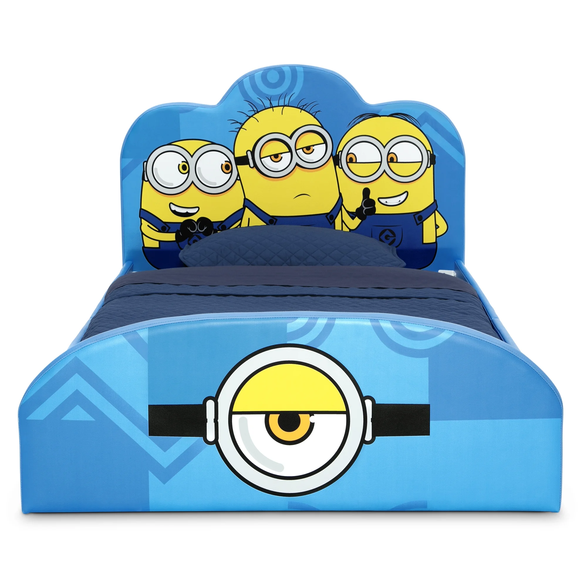 Minions Upholstered Twin Bed by Delta Children, Blue - Image 6