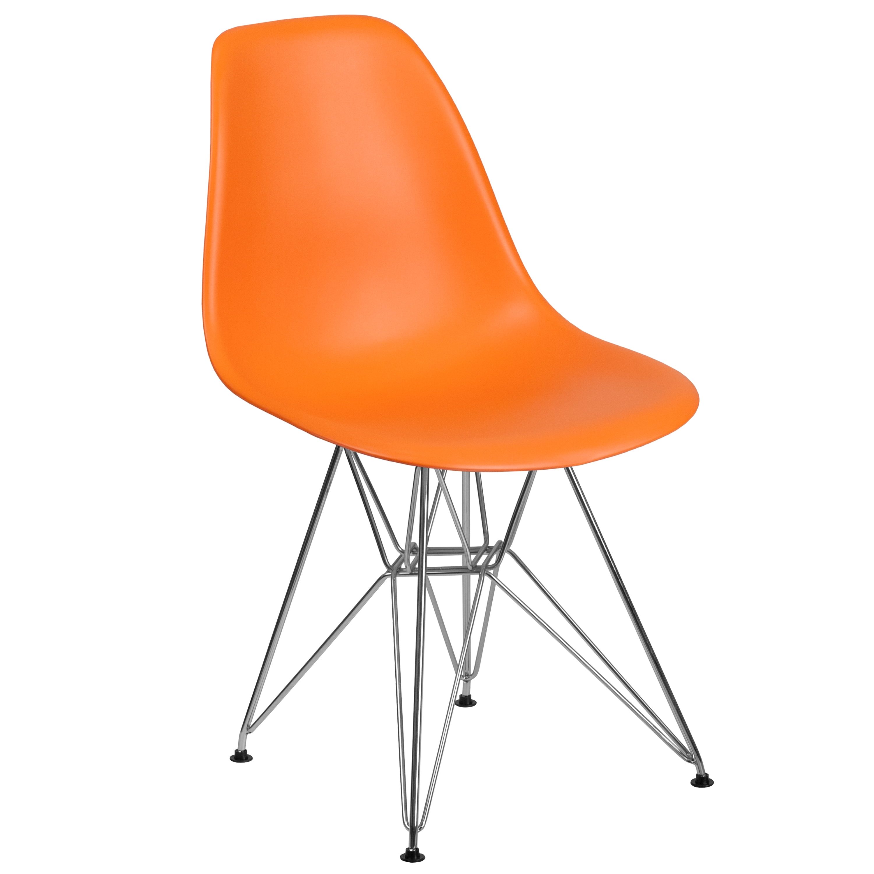 Flash Furniture 2 Pk. Elon Series Orange Plastic Chair with Chrome Base - Image 6
