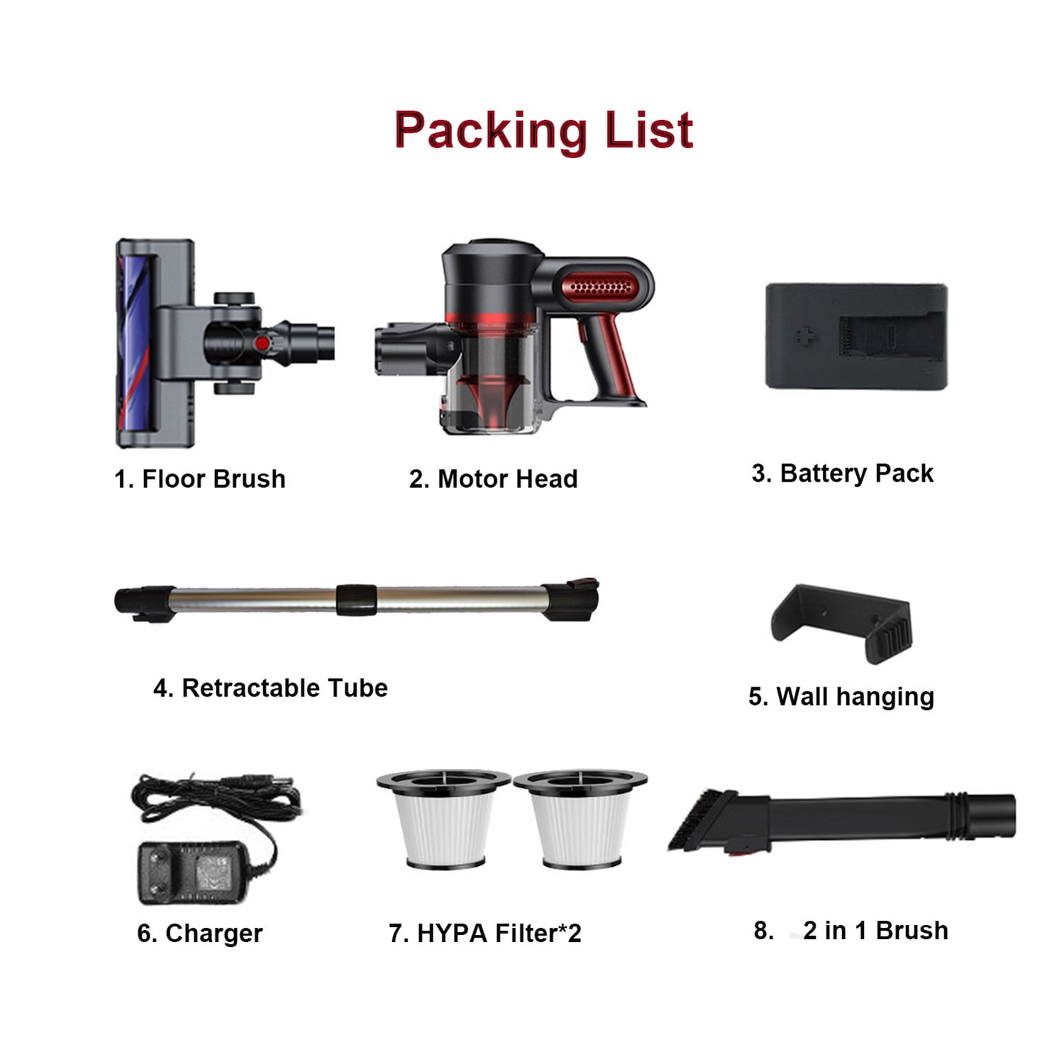 Gidhire Cordless Stick Vacuum Cleaners for Home, Lightweight 30KPA Strong Power Cordless Vacuum, 55 Mins Max Runtime Hard Floor Stick Vacuum for Carpet Pet Hair - Image 9