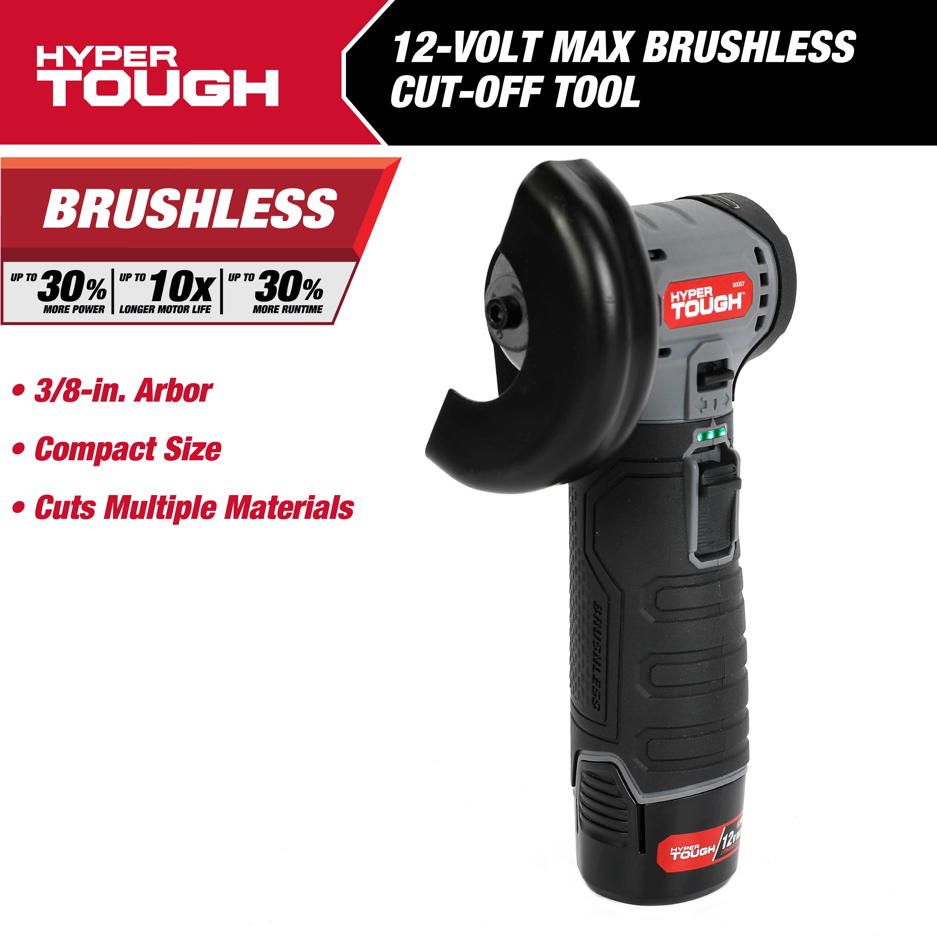 Hyper Tough 12-Volt Cordless Rechargeable Cut off Grinder - Image 3