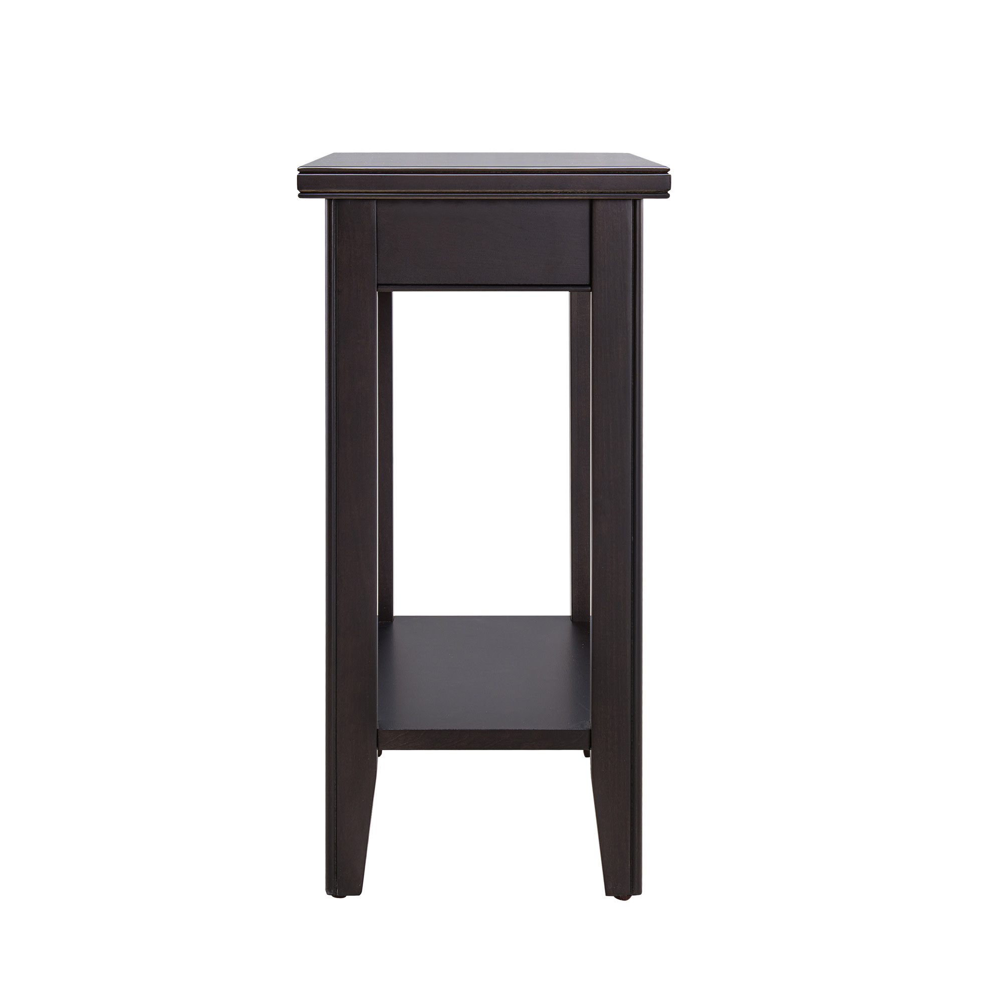 Leick Home Solid Wood Laurent 12" Narrow End Table with Shelf, Black - Image 4