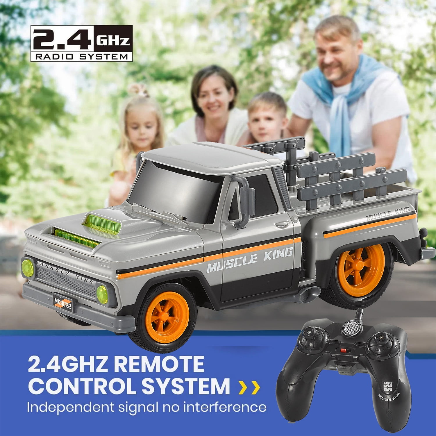 Creative Double Star Pickup Trucks Remote Control Car 1/14 Scale Truck Toys , 2.4GHz Four-Wheel Drive Toy Trucks for 3+ Year Old Boy Birthday Gift Kids Toys - Image 2